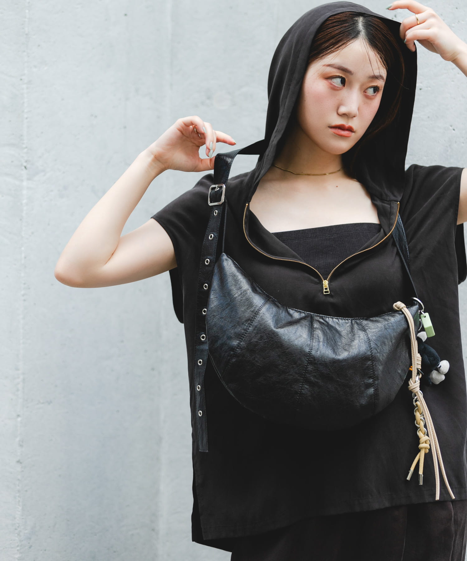 『WEB限定』クロワッサンショルダーバッグ BLACK one