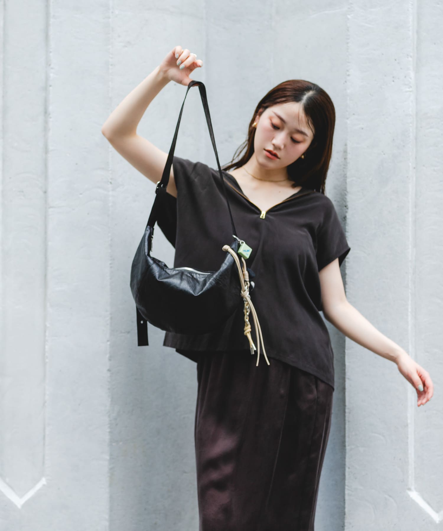 『WEB限定』クロワッサンショルダーバッグ BLACK one