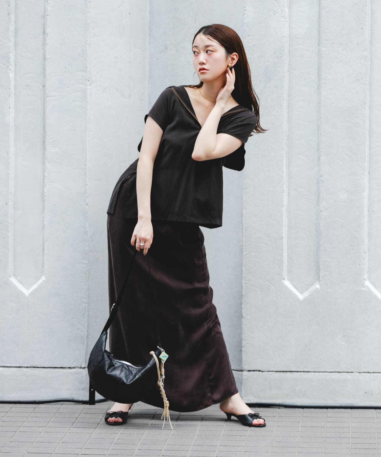 『WEB限定』クロワッサンショルダーバッグ BLACK one