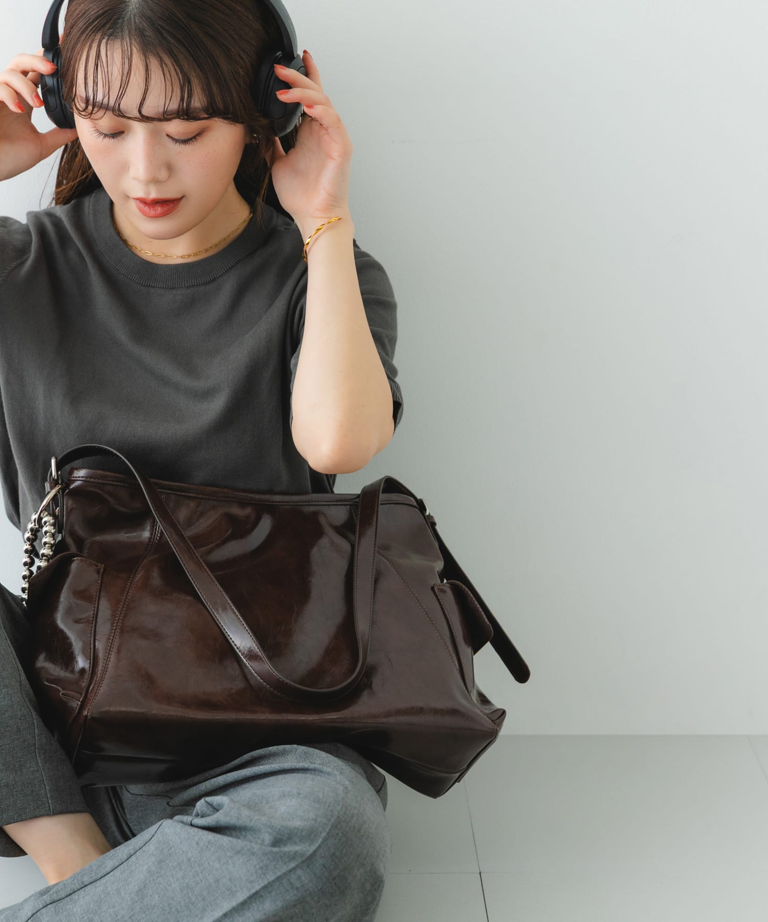 『WEB限定』ポケットワンショルダーバッグ BROWN one