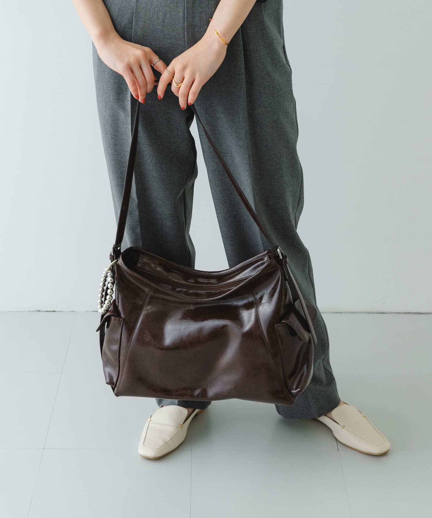 『WEB限定』ポケットワンショルダーバッグ BROWN one
