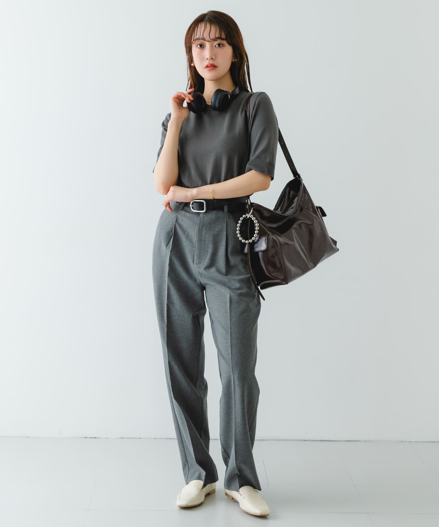 『WEB限定』ポケットワンショルダーバッグ BROWN one