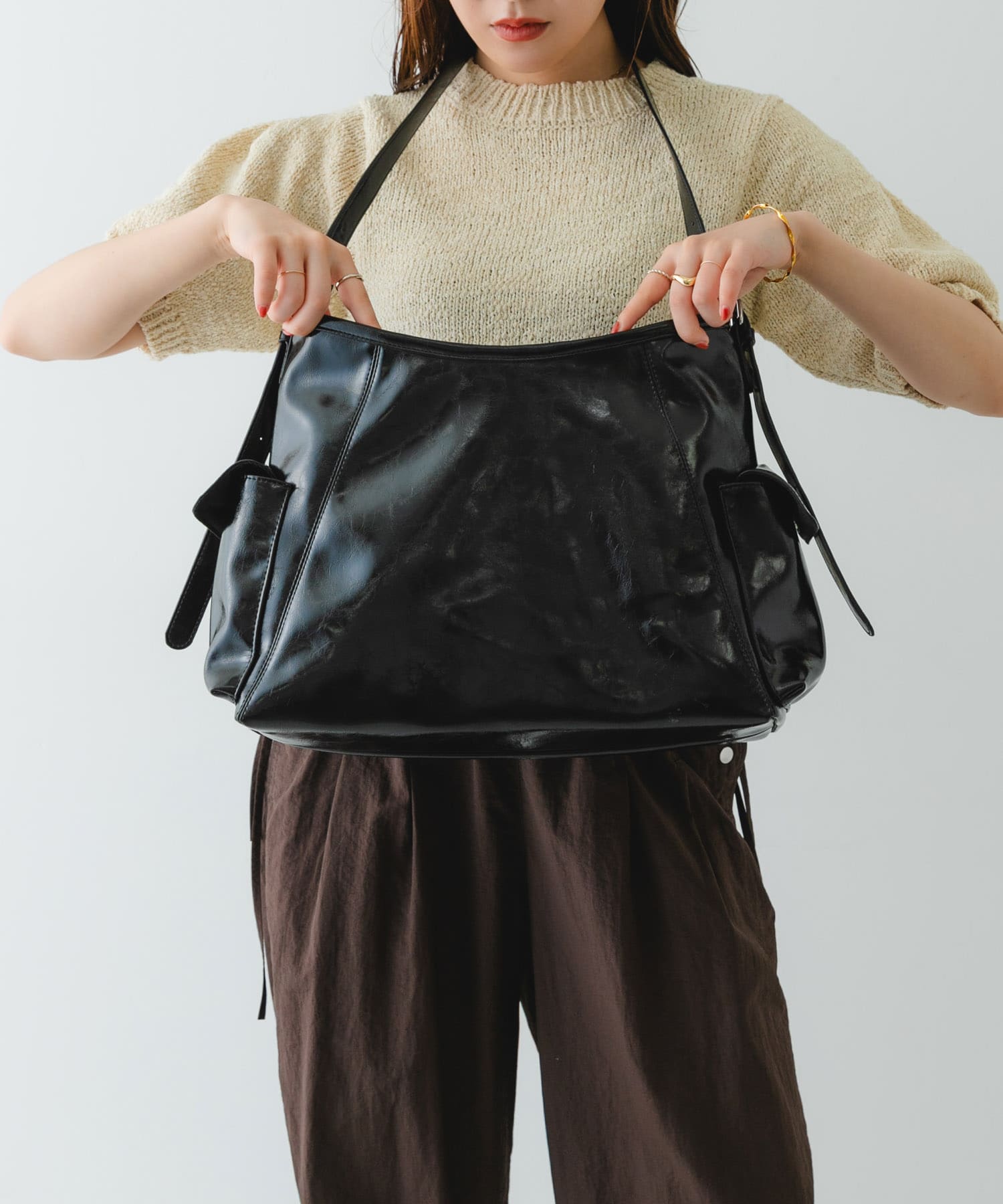 『WEB限定』ポケットワンショルダーバッグ BLACK one