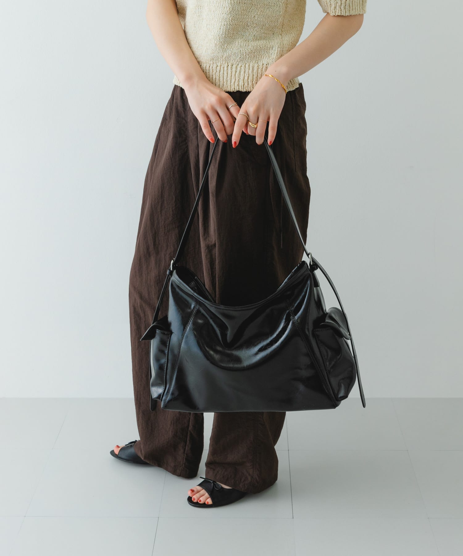 『WEB限定』ポケットワンショルダーバッグ BLACK one