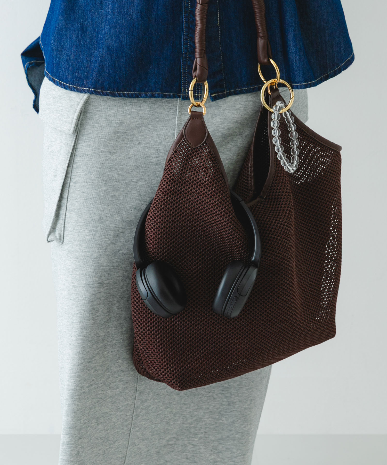 メッシュトートバッグ BROWN one