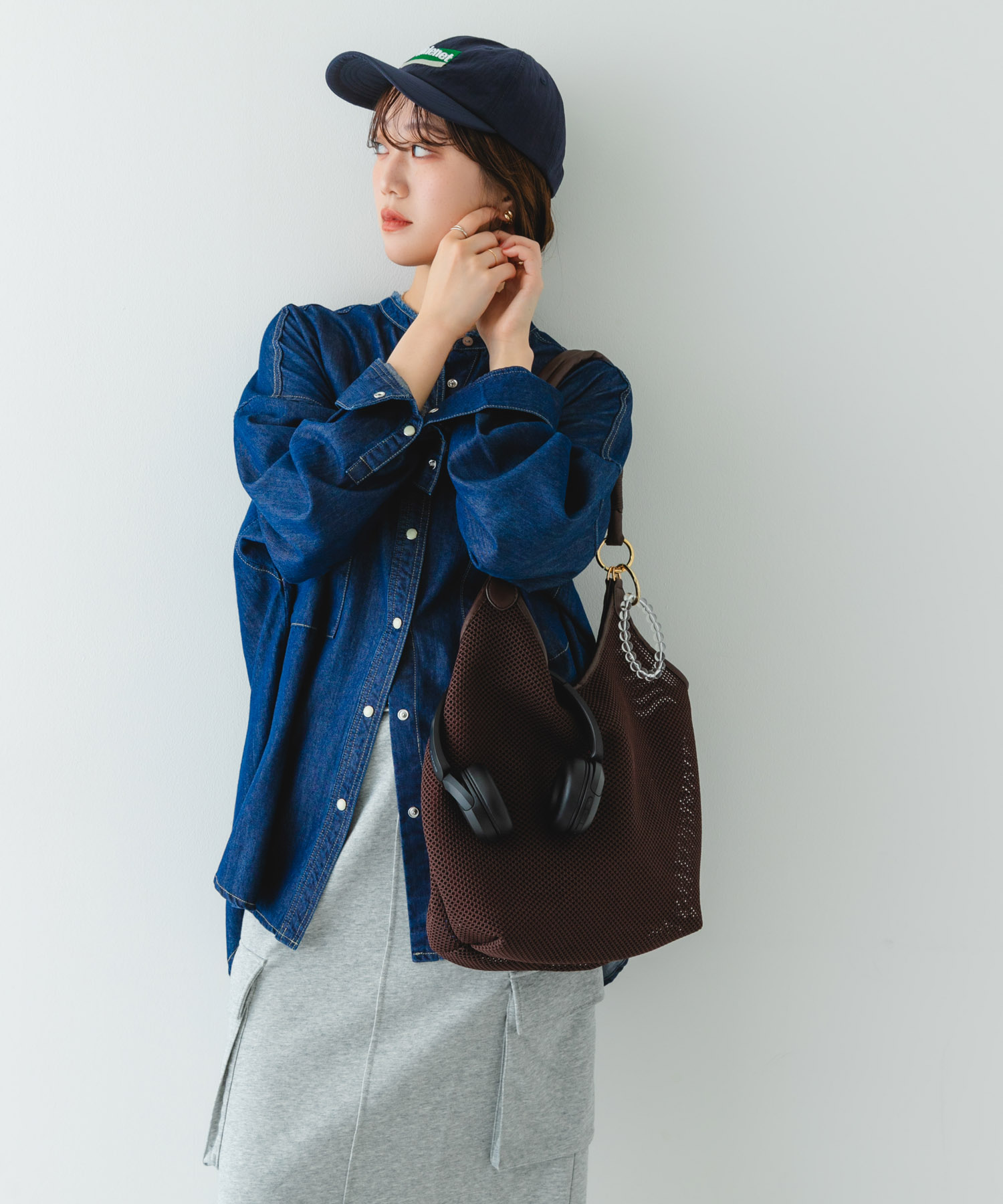 メッシュトートバッグ BROWN one