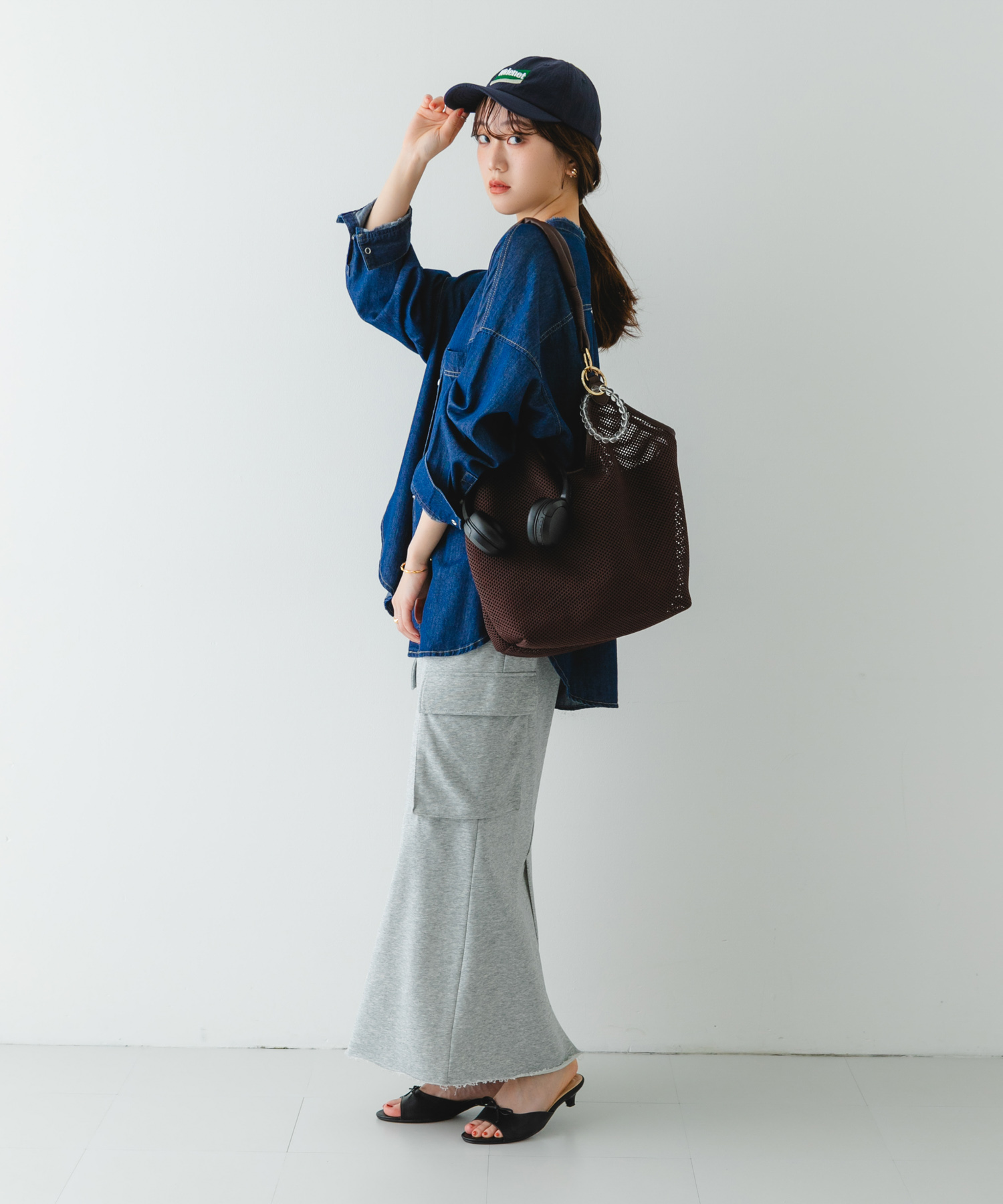 メッシュトートバッグ BROWN one