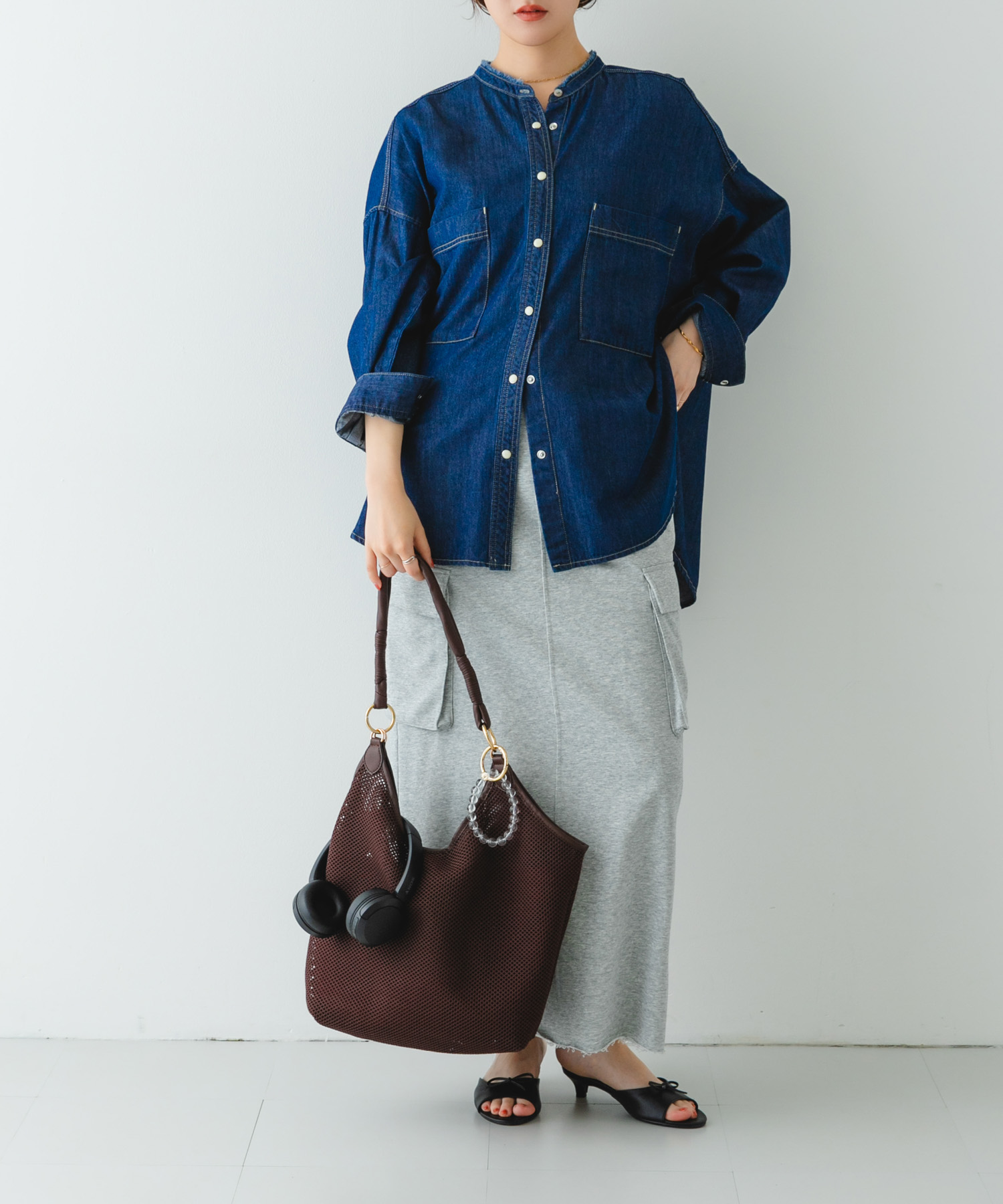 メッシュトートバッグ BROWN one