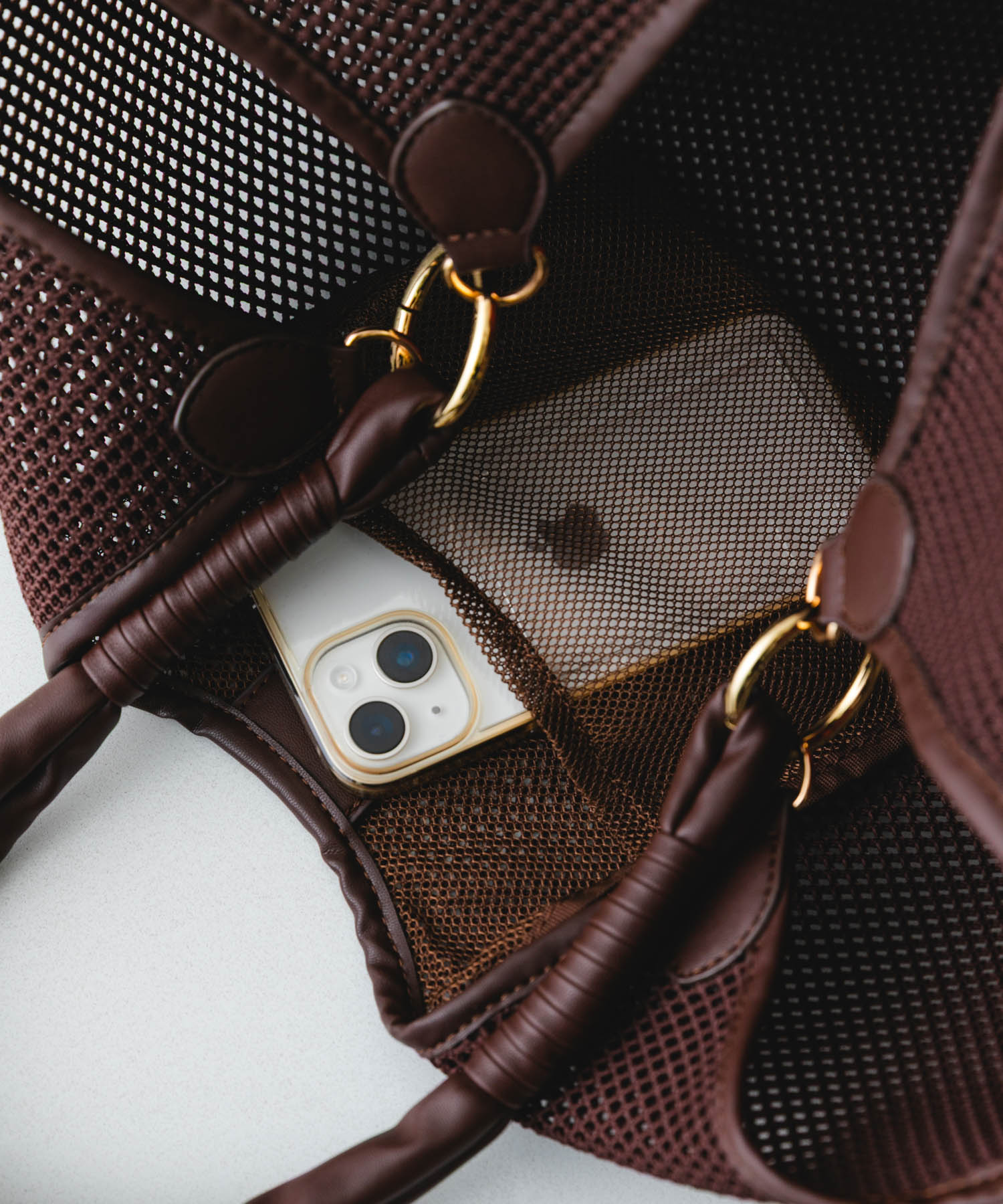 メッシュトートバッグ BROWN one
