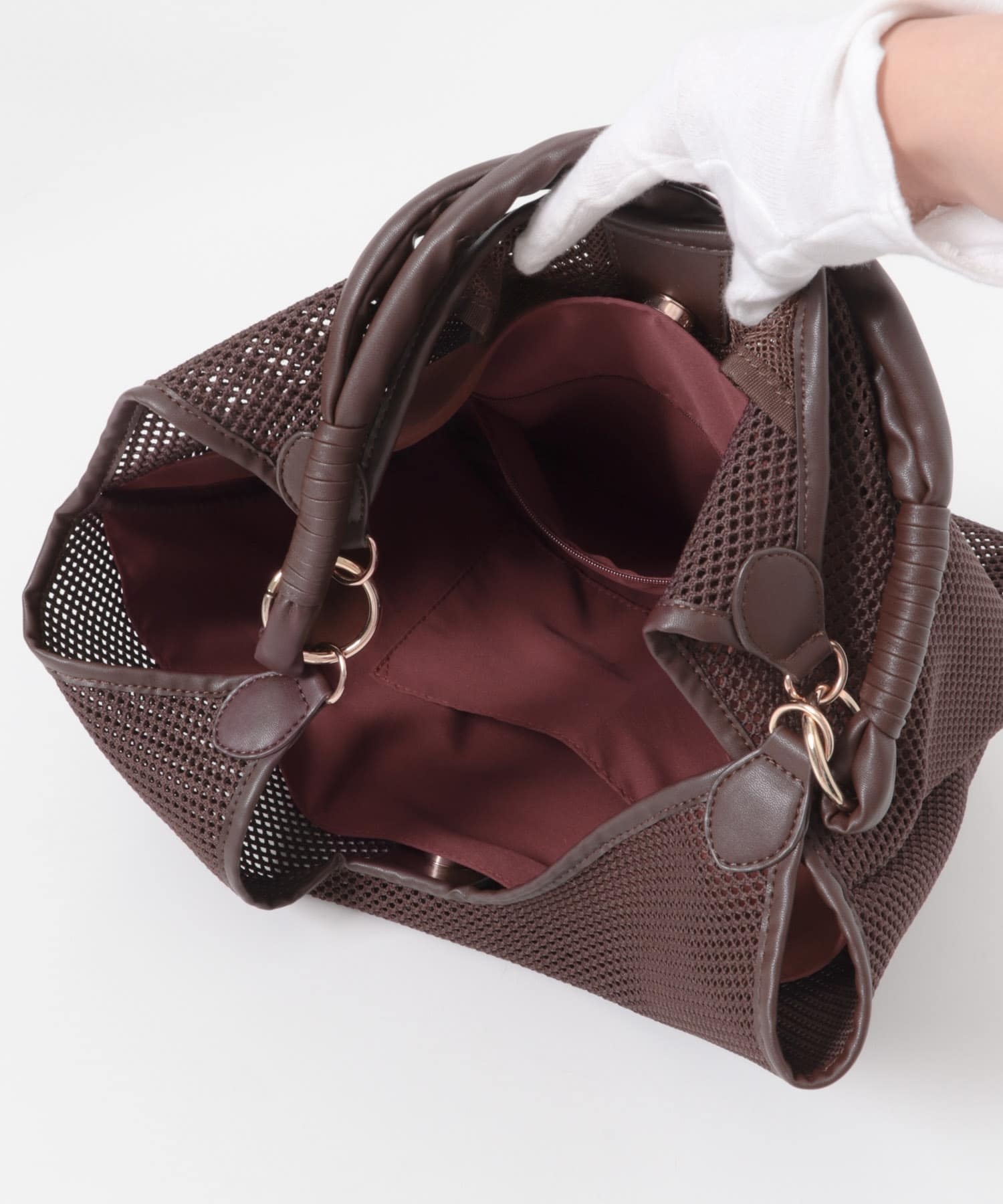 メッシュトートバッグ BROWN one