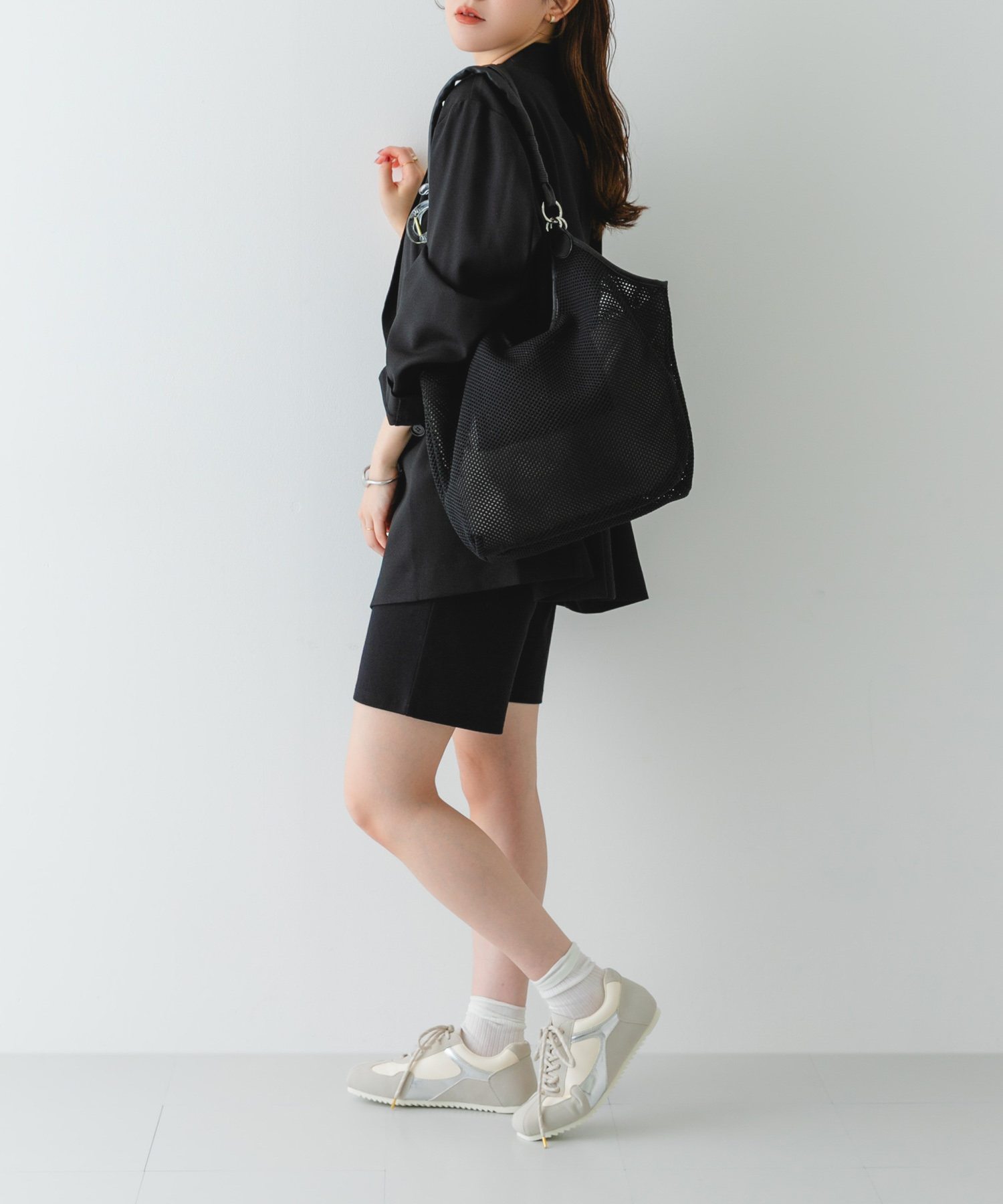 メッシュトートバッグ BLACK one
