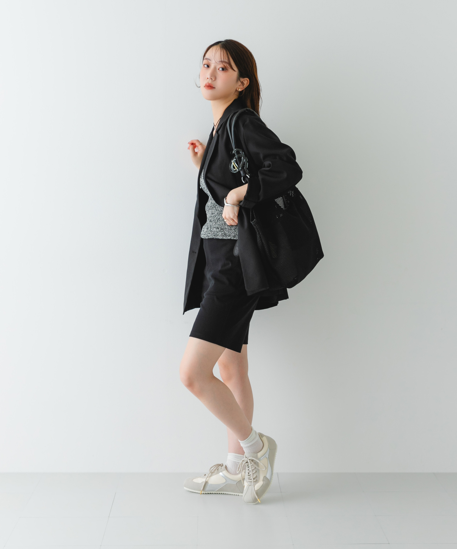 メッシュトートバッグ BLACK one