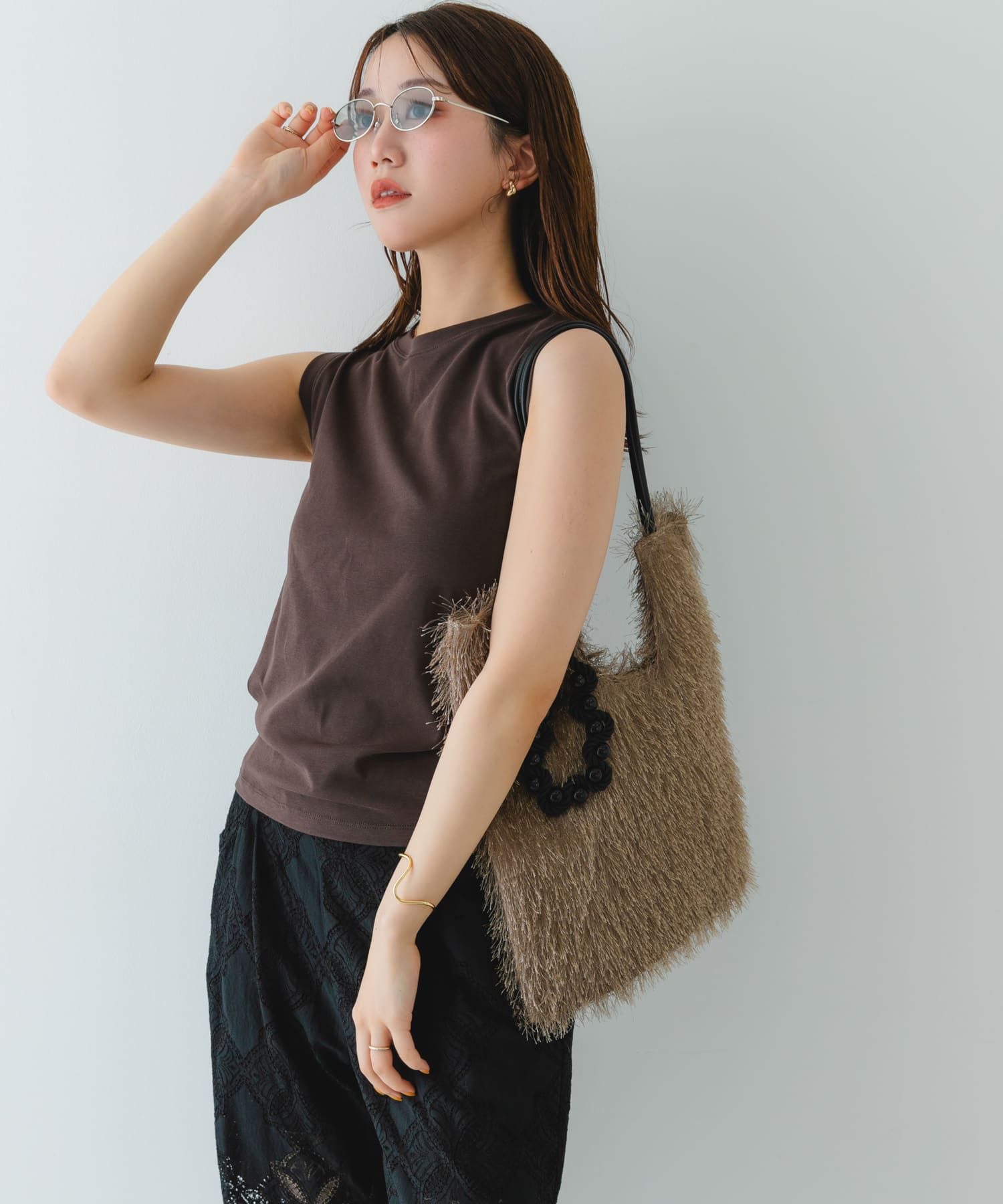 ヘアリートートバッグ BEIGE one