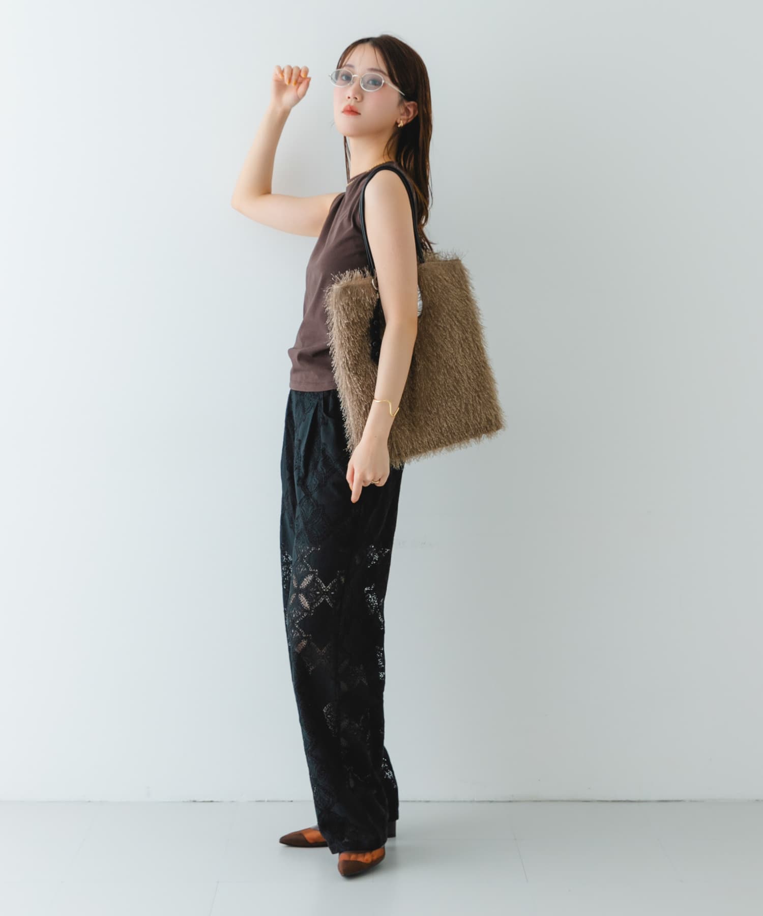 ヘアリートートバッグ BEIGE one