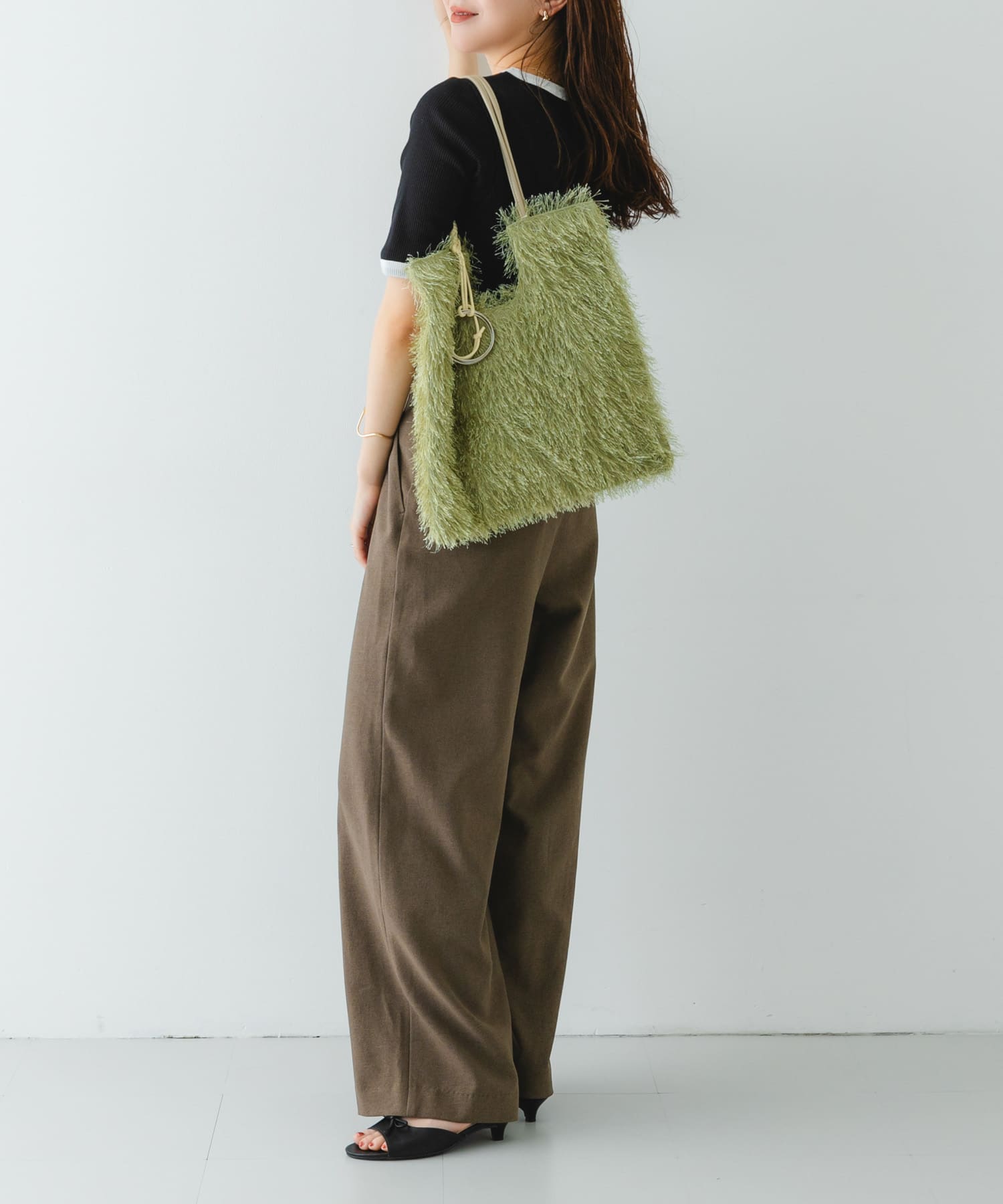 ヘアリートートバッグ OLIVE one