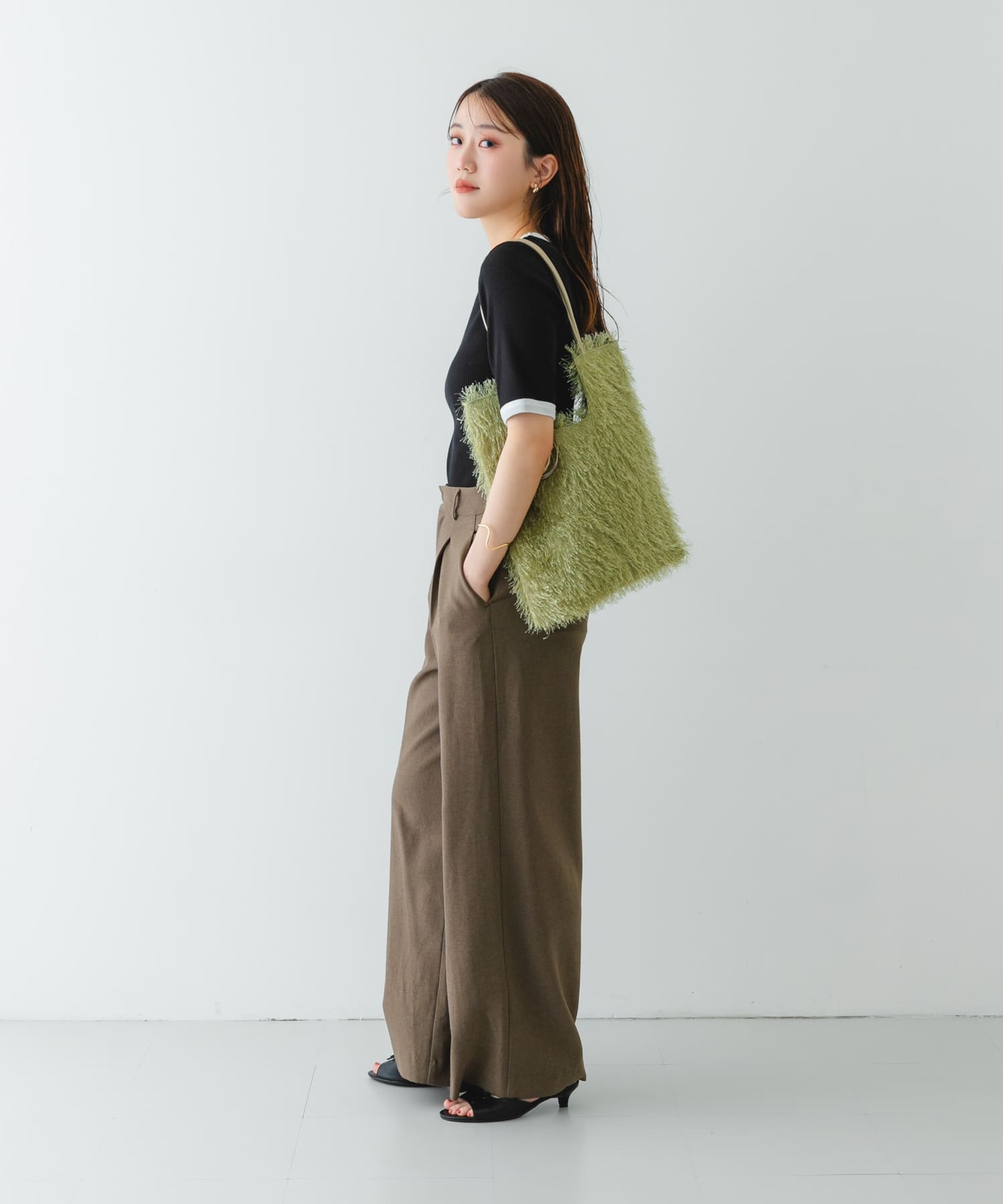 ヘアリートートバッグ OLIVE one