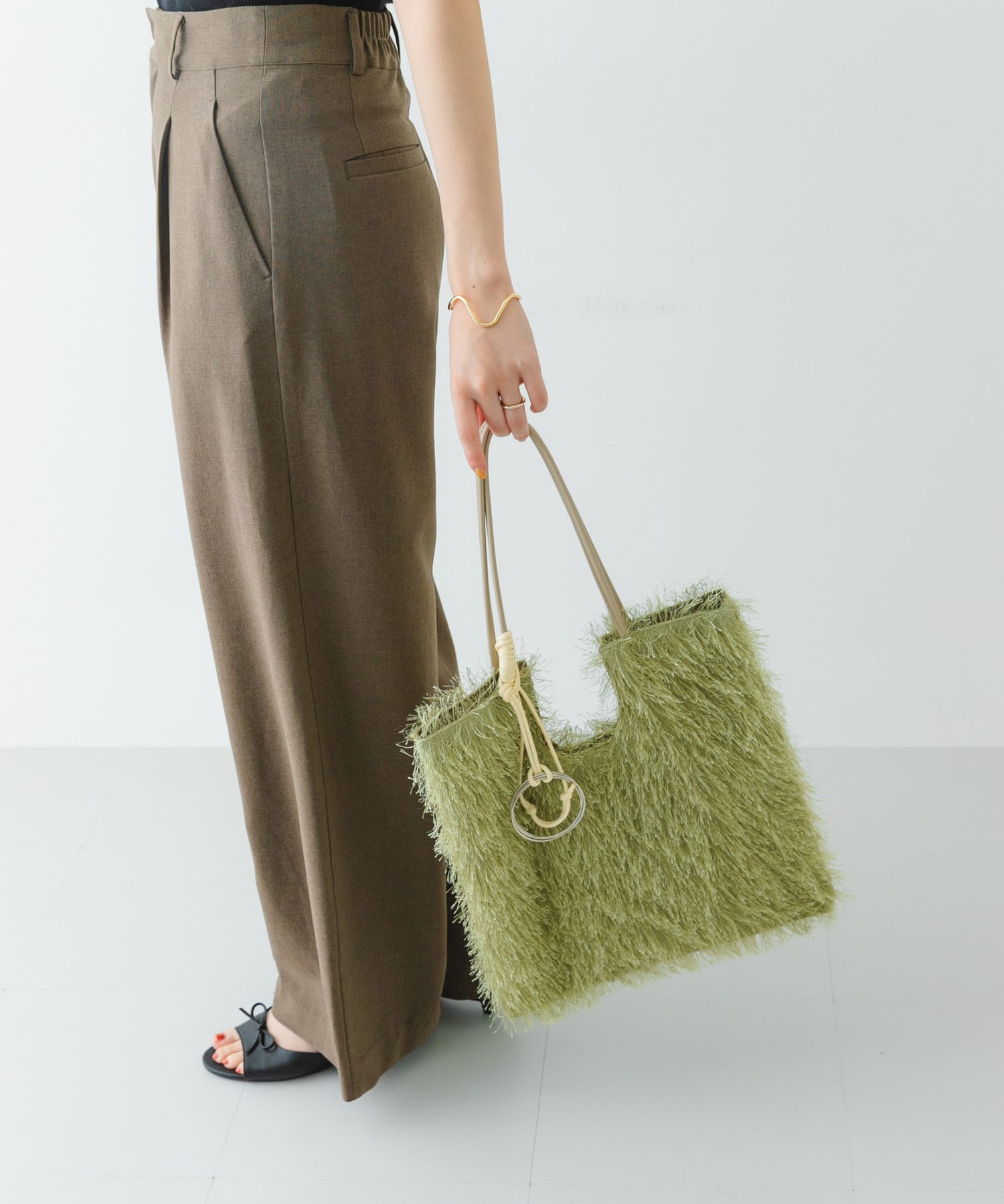 ヘアリートートバッグ OLIVE one