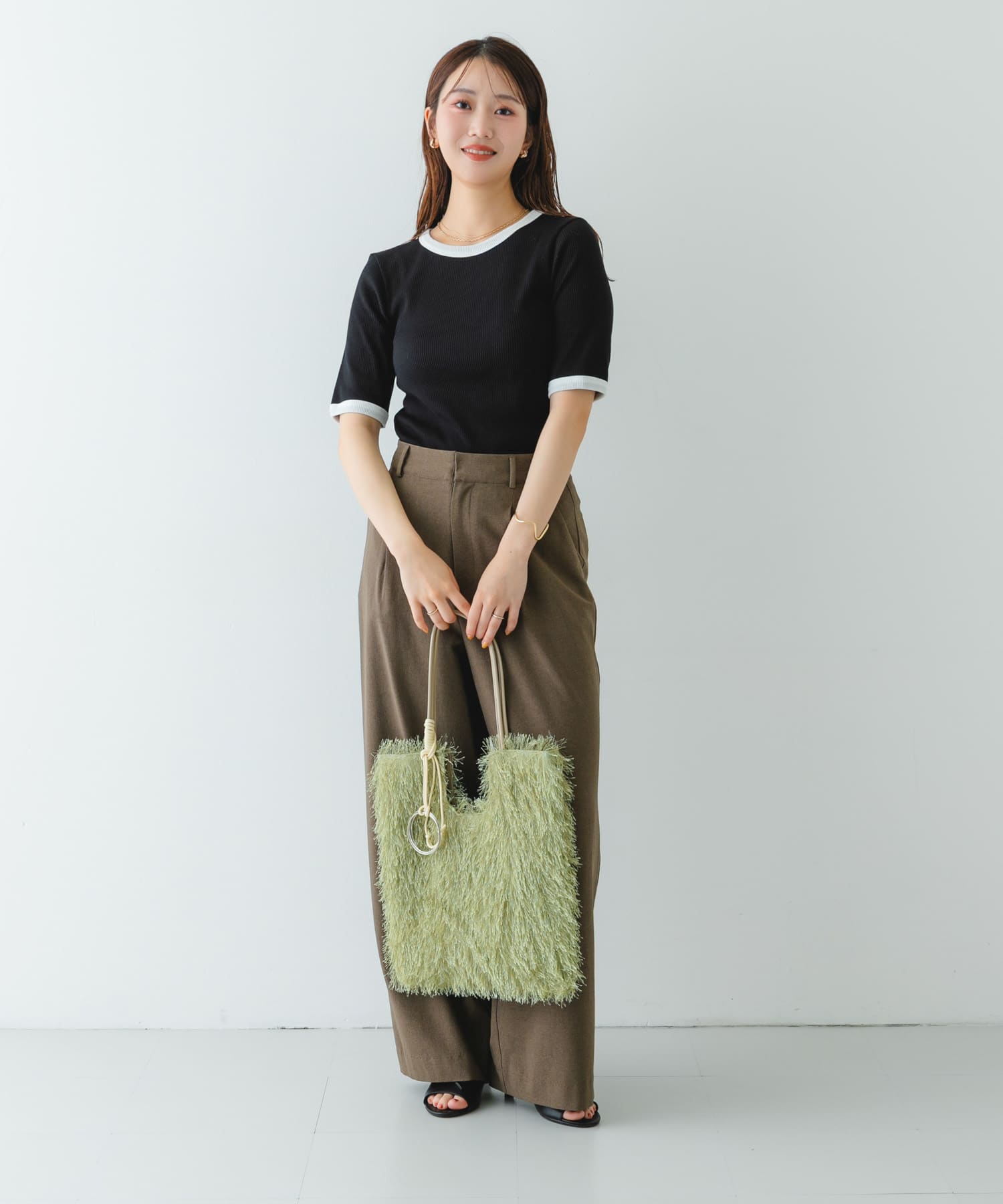 ヘアリートートバッグ OLIVE one
