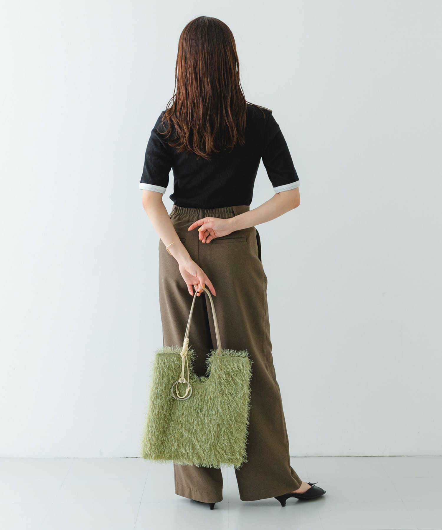 ヘアリートートバッグ OLIVE one