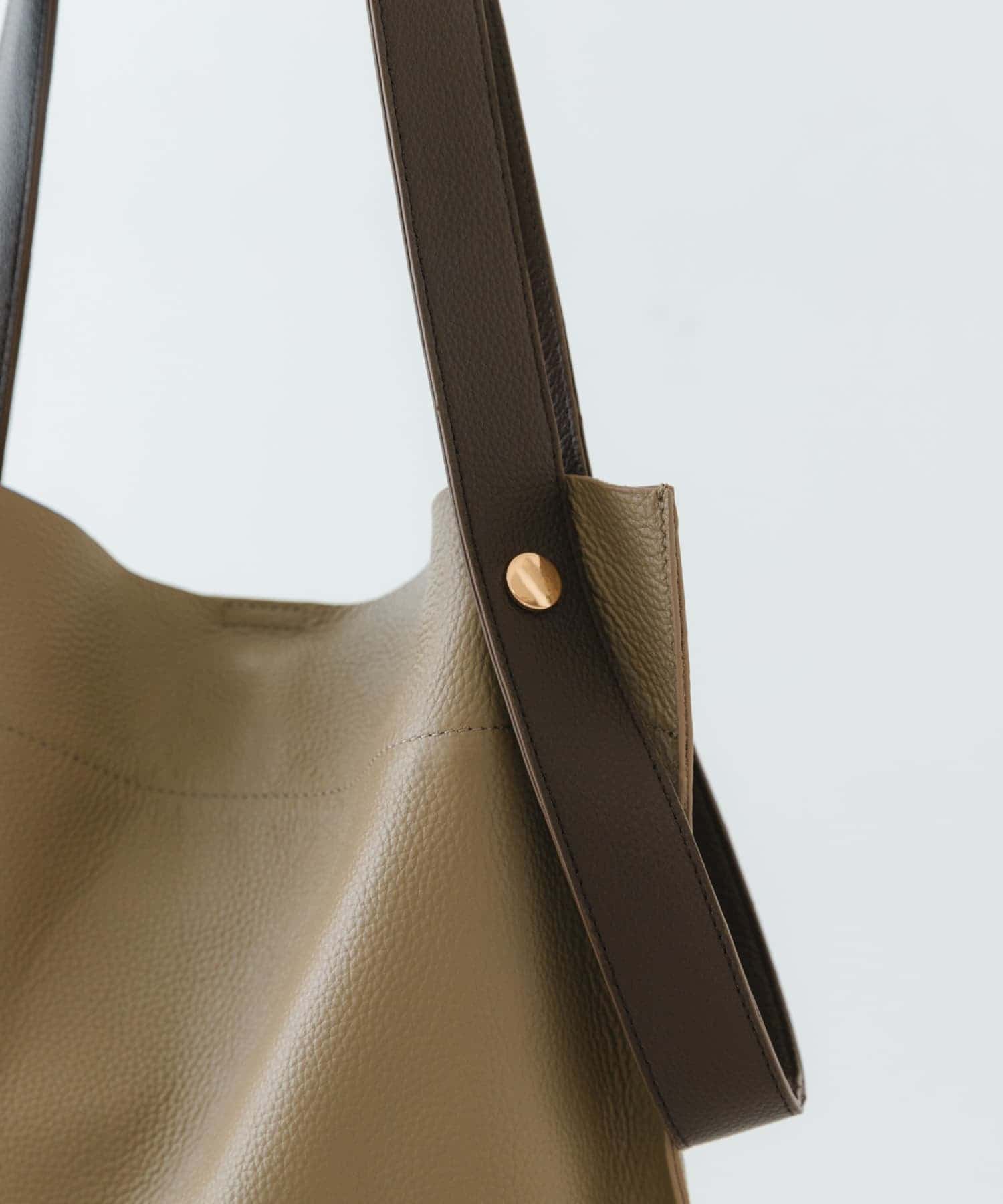 『一部別注カラー』BEAURE　カウレザー2デザインベルトバッグ GRYxMARRON one