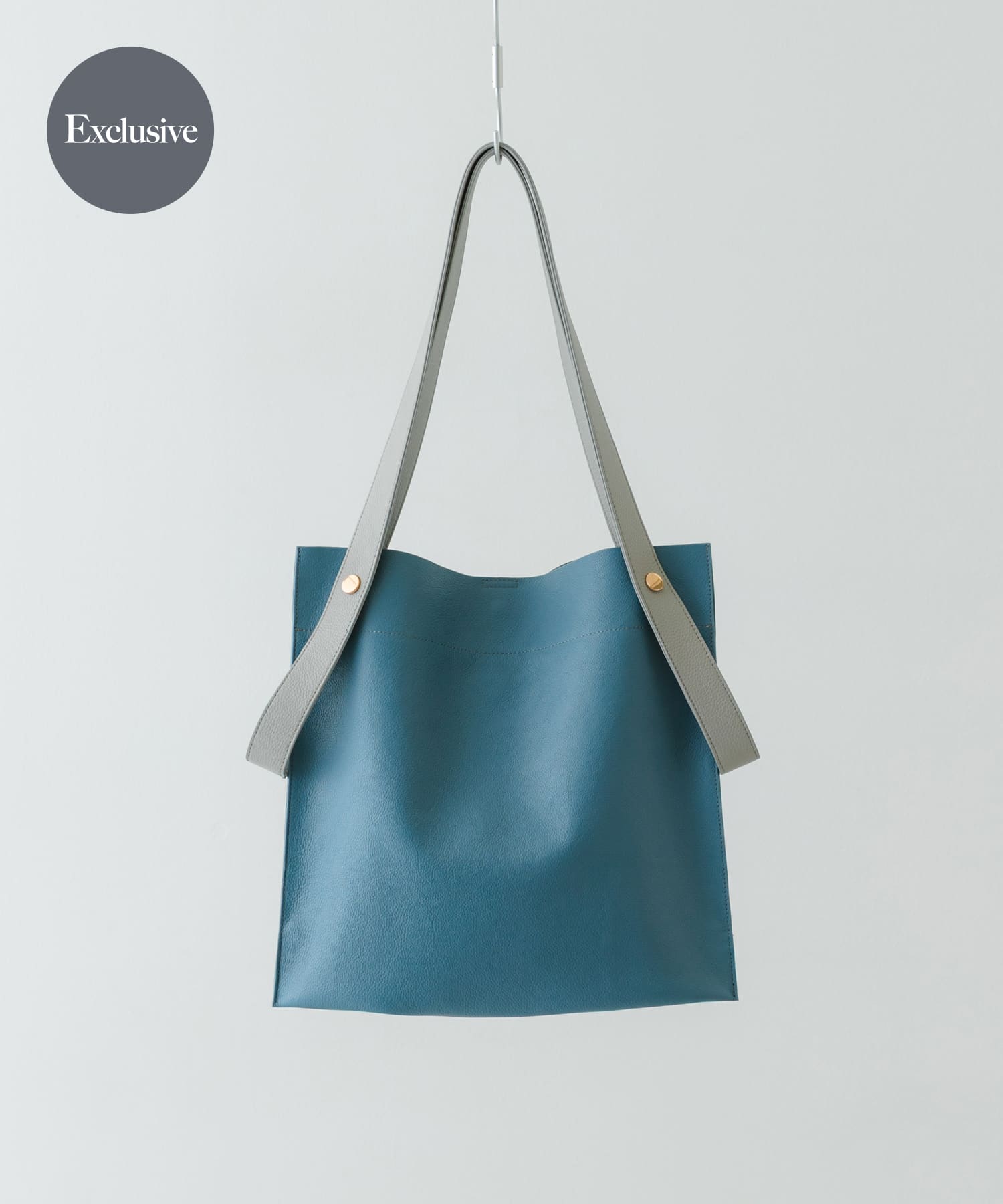 『一部別注カラー』BEAURE　カウレザー2デザインベルトバッグ SAXxGRAY one