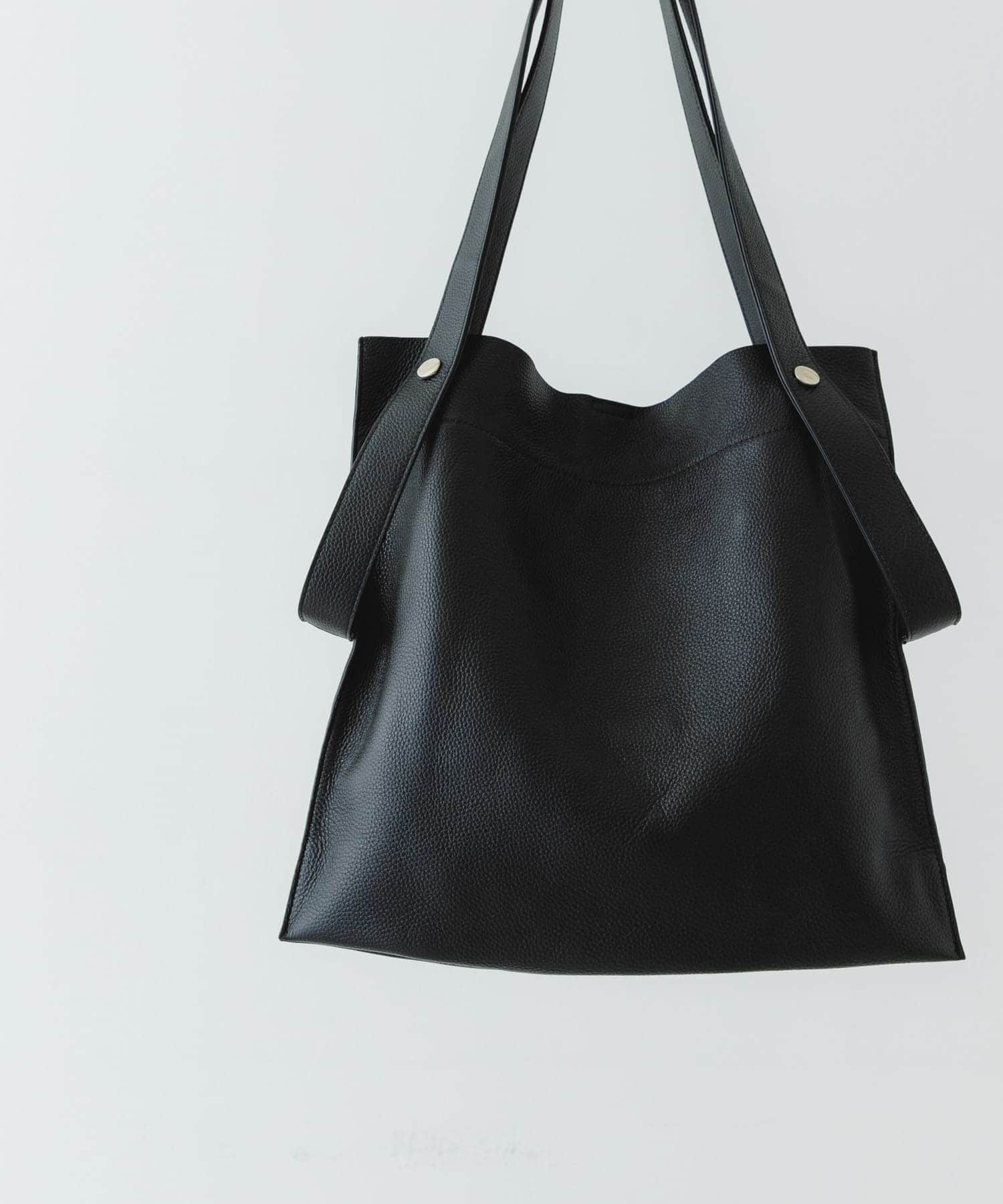 『一部別注カラー』BEAURE　カウレザー2デザインベルトバッグ BLACK one