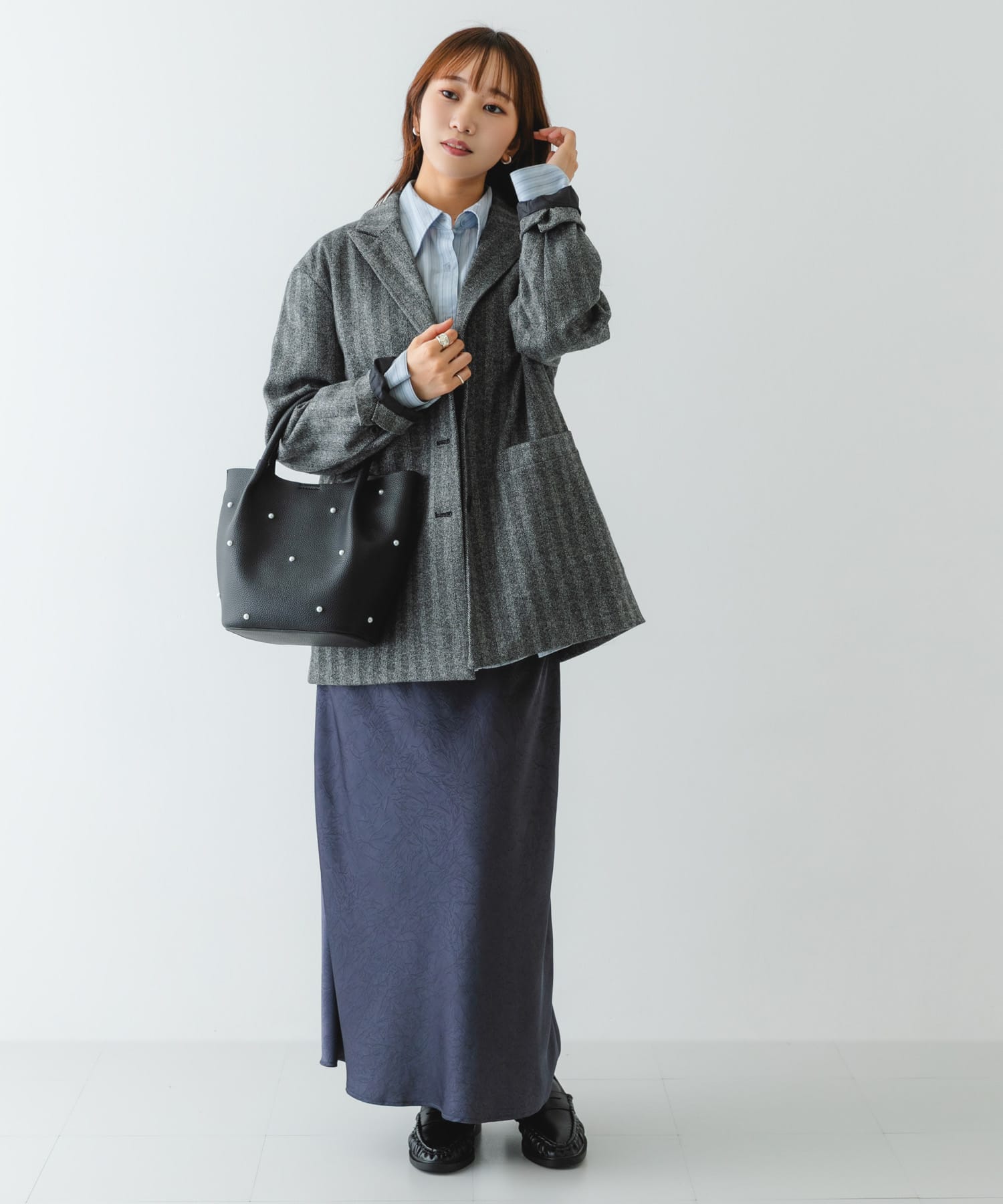 インバッグ付パールバッグ BLACK one