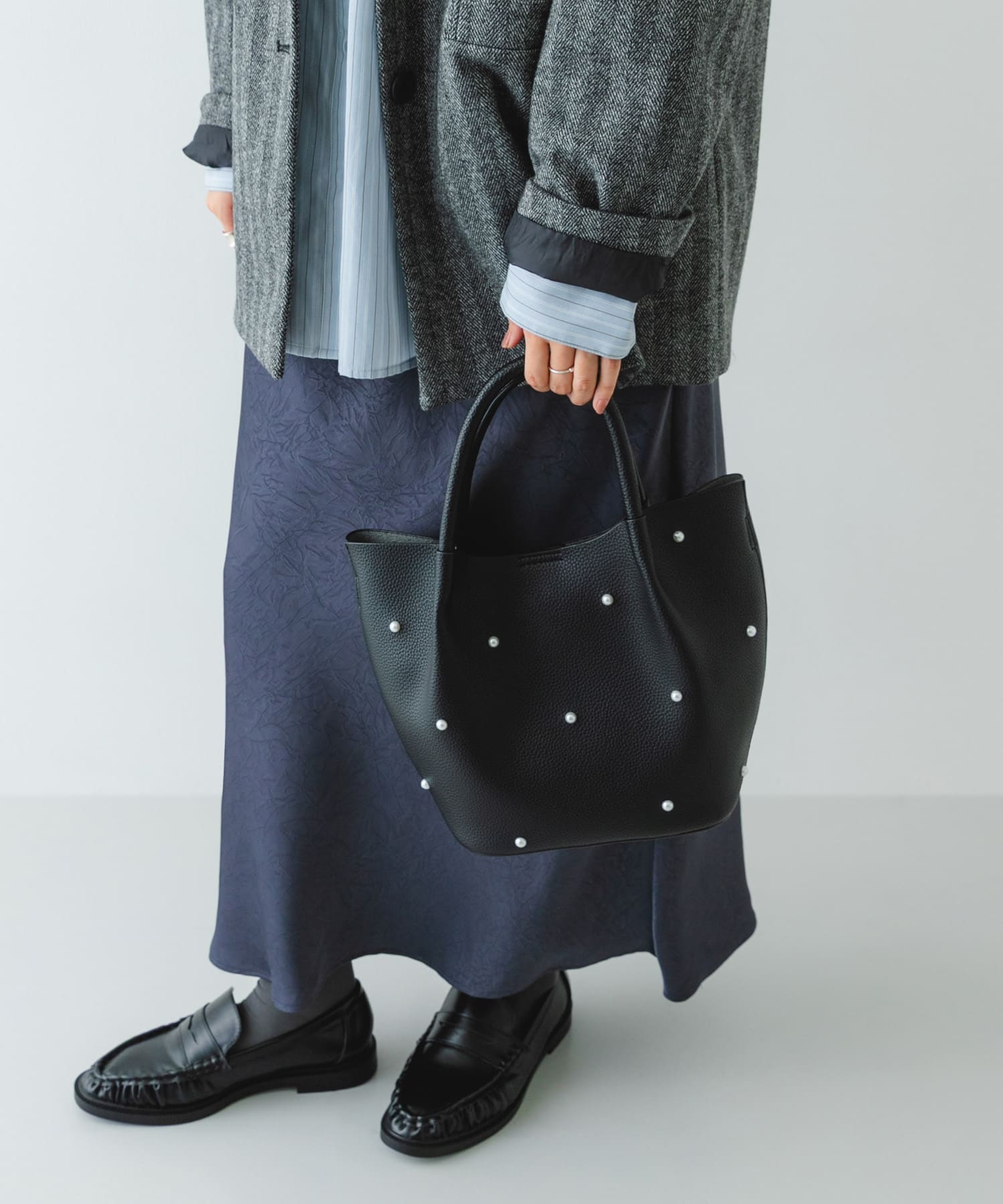 インバッグ付パールバッグ BLACK one
