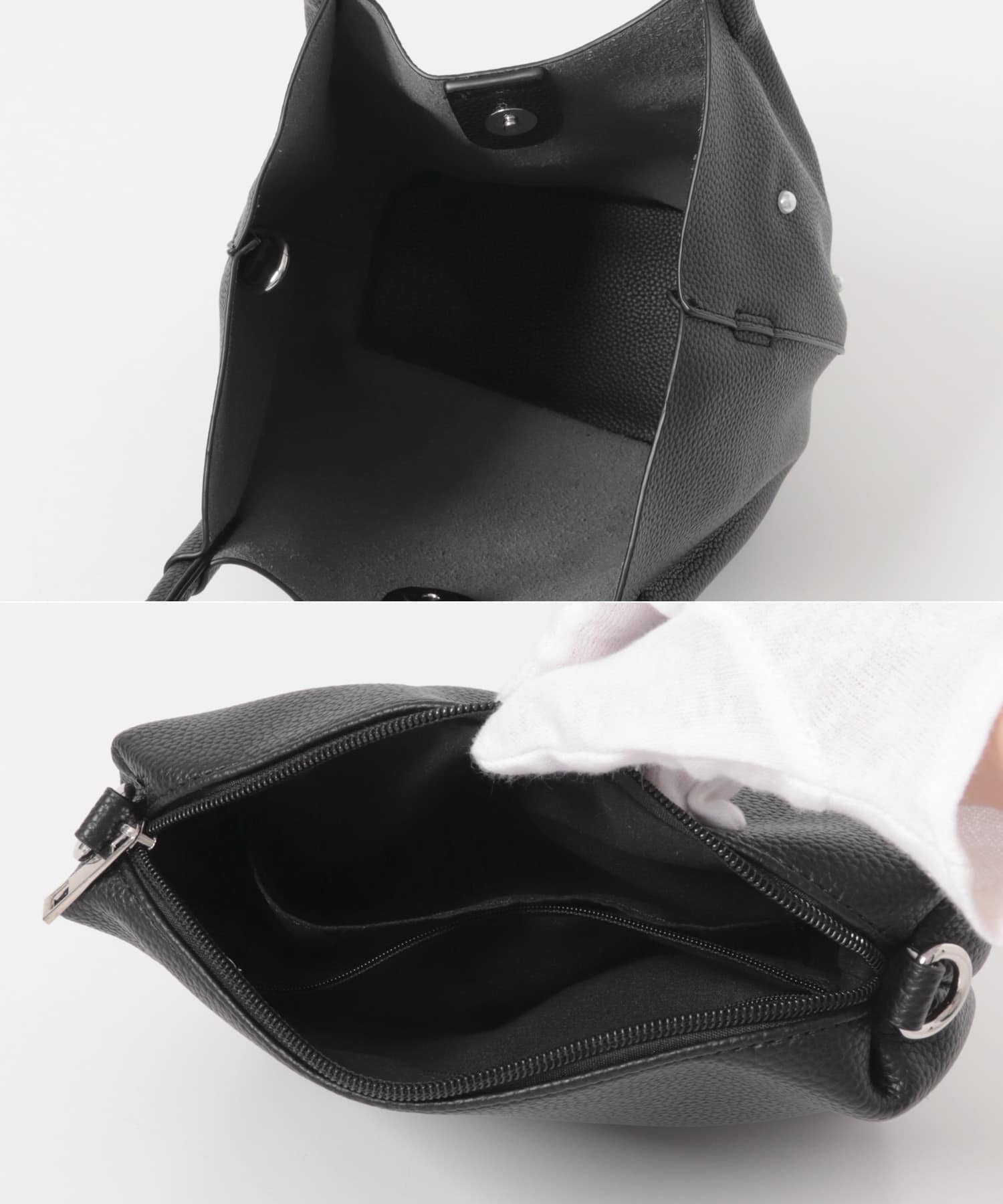 インバッグ付パールバッグ BLACK one