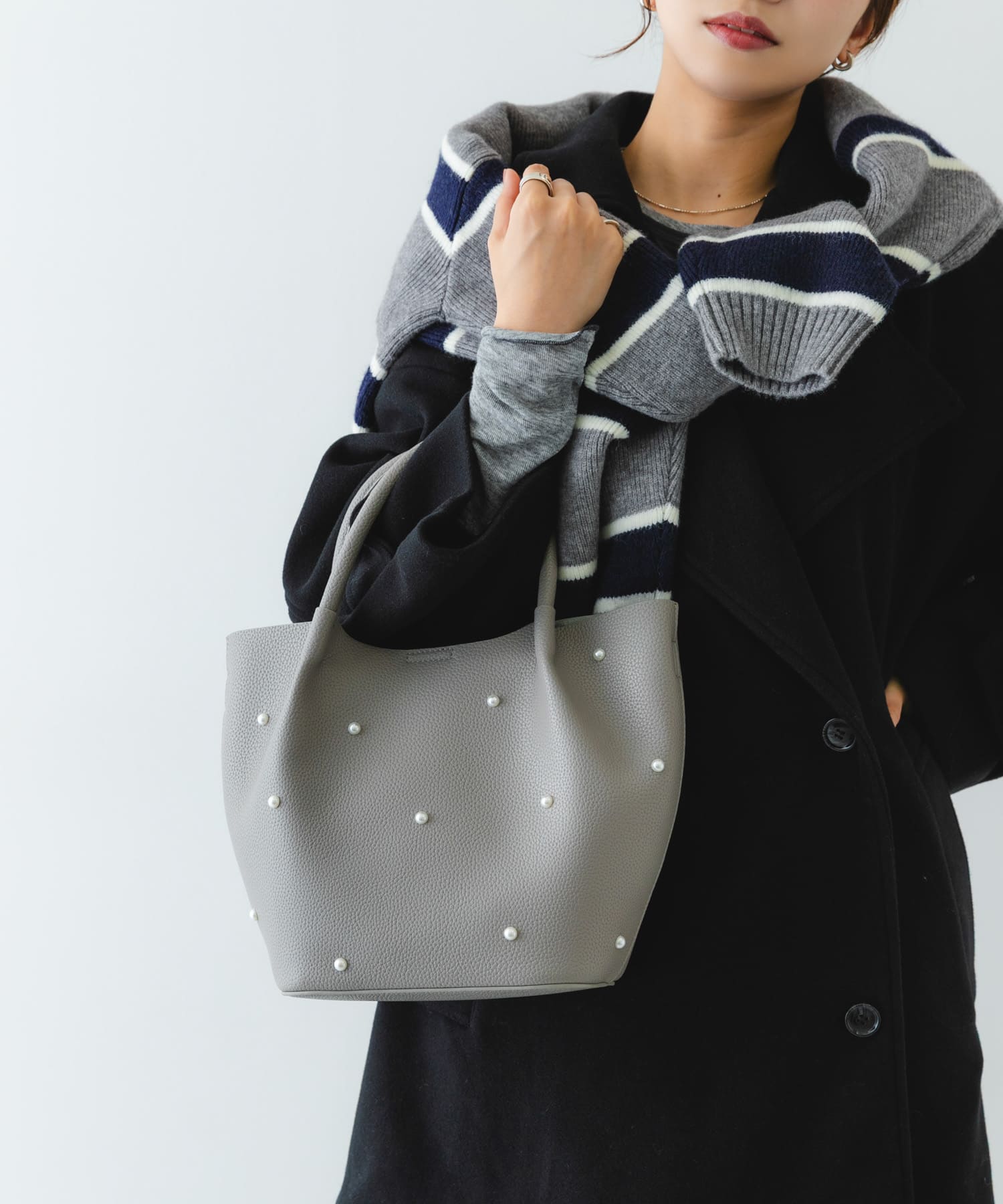 インバッグ付パールバッグ GRAY one