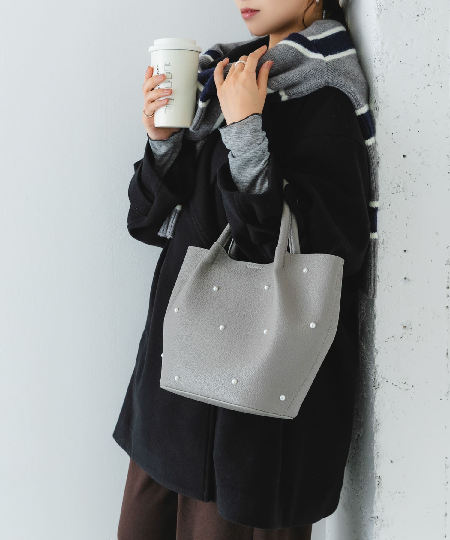 インバッグ付パールバッグ GRAY one