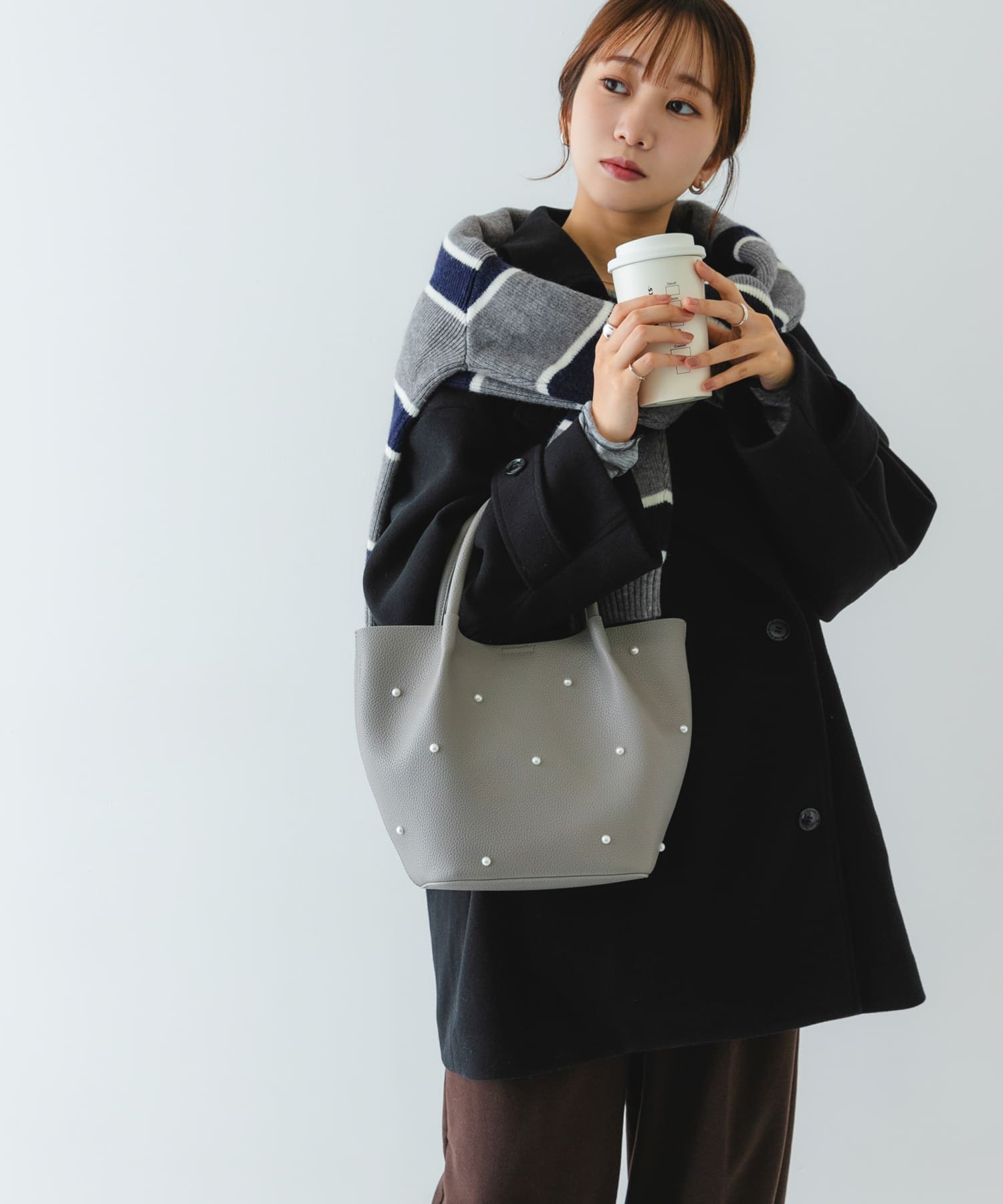 インバッグ付パールバッグ GRAY one