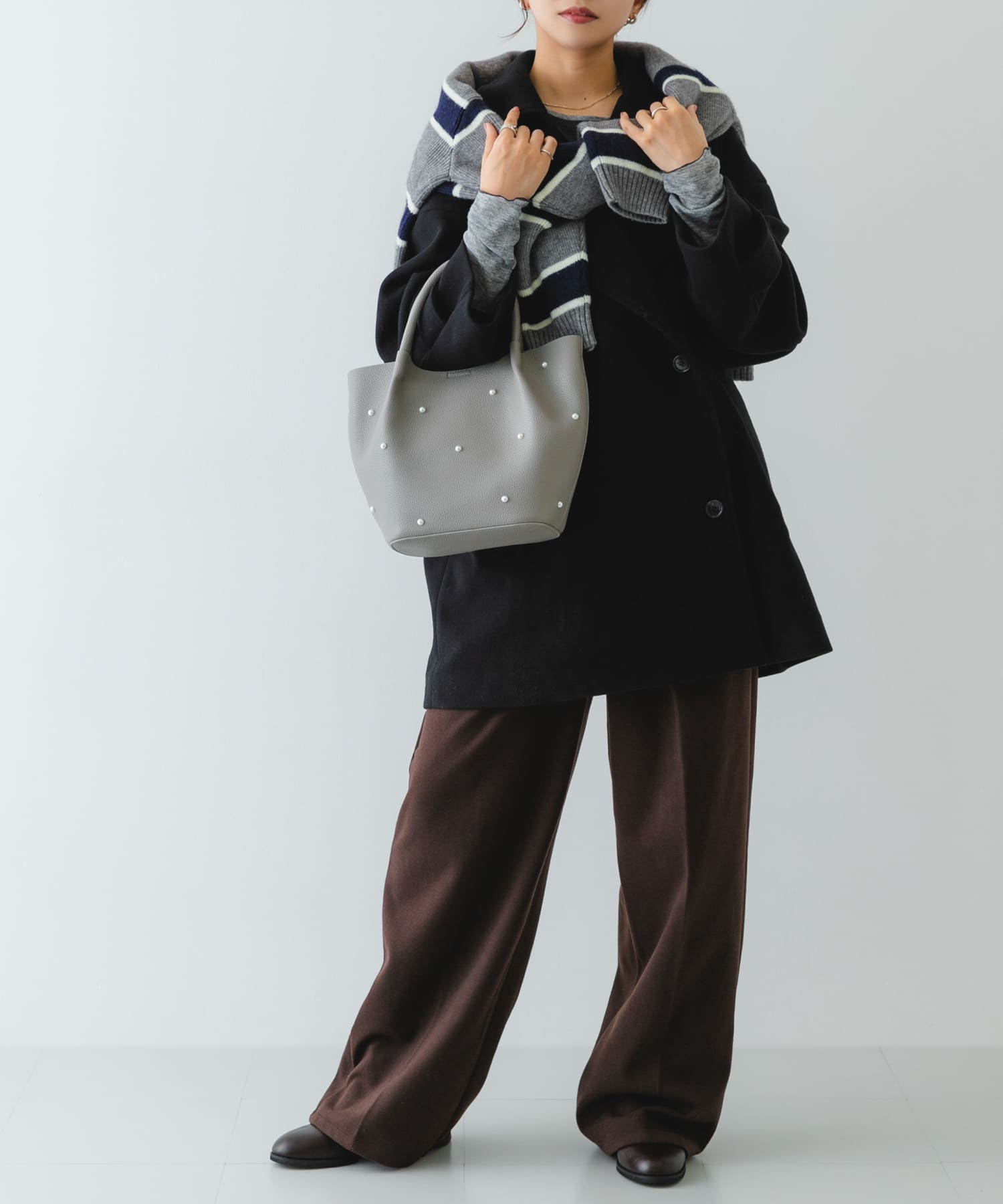 インバッグ付パールバッグ GRAY one