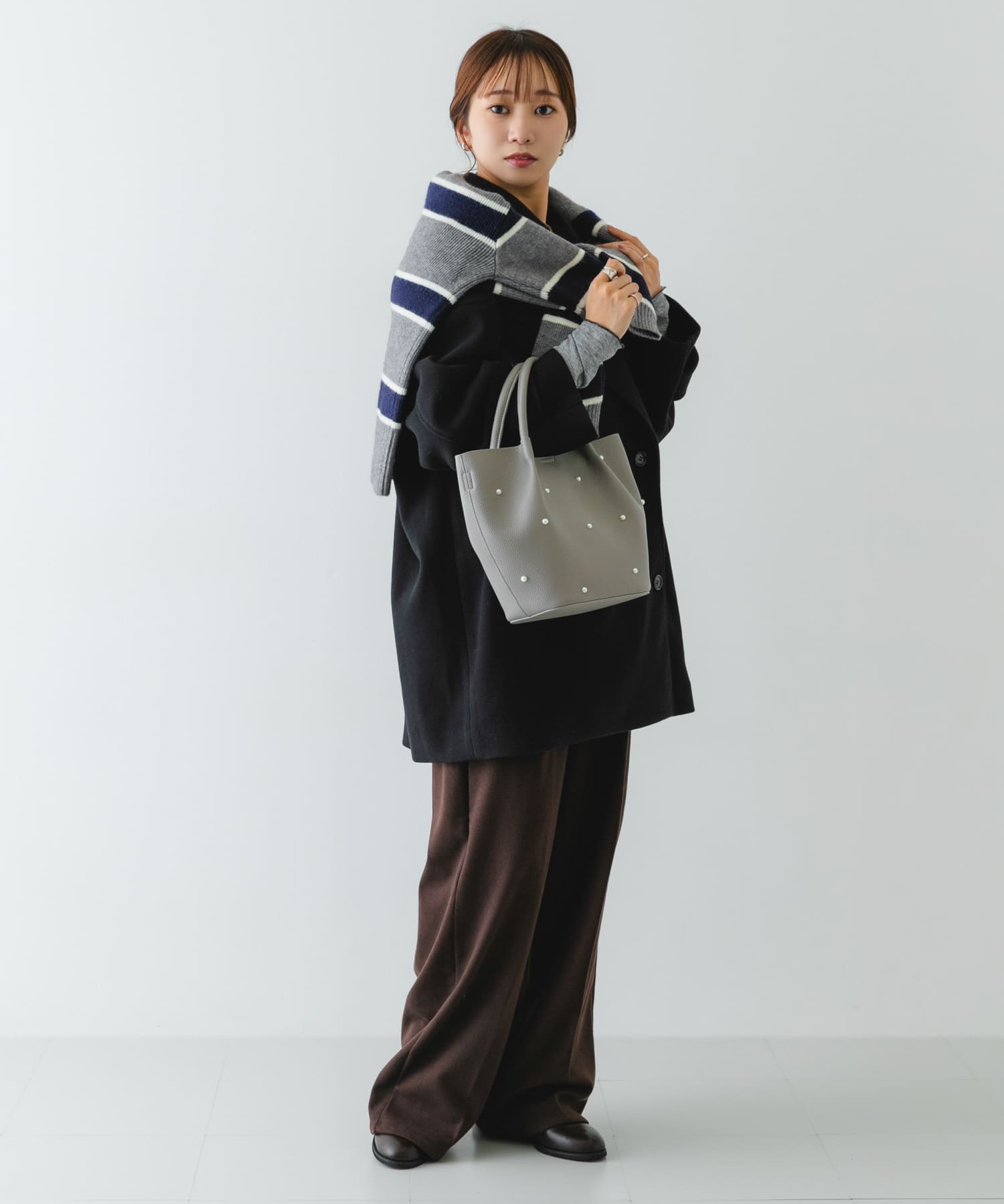 インバッグ付パールバッグ GRAY one