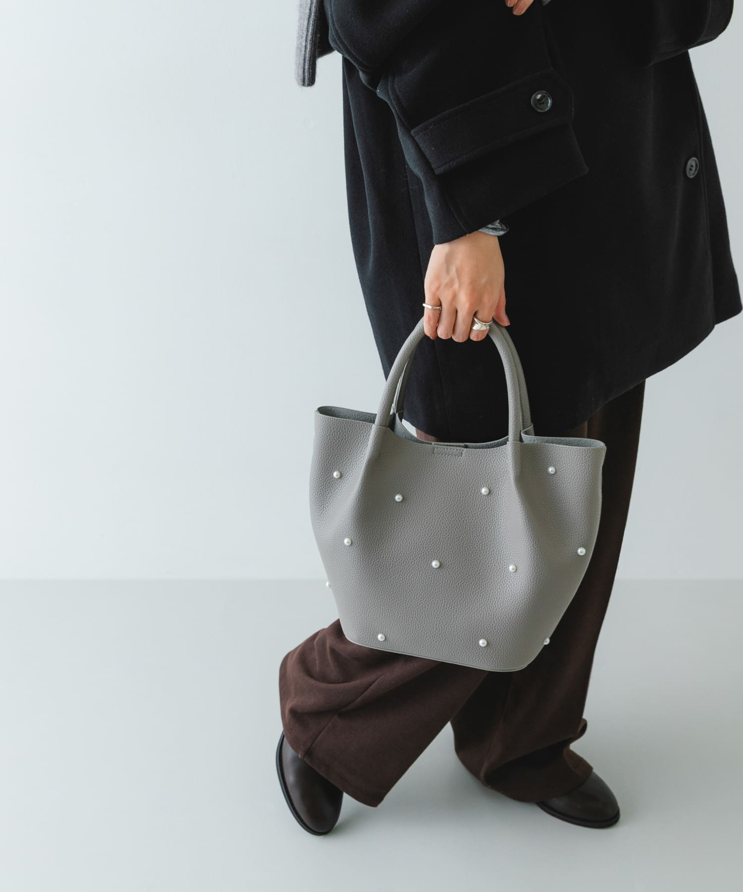 インバッグ付パールバッグ GRAY one