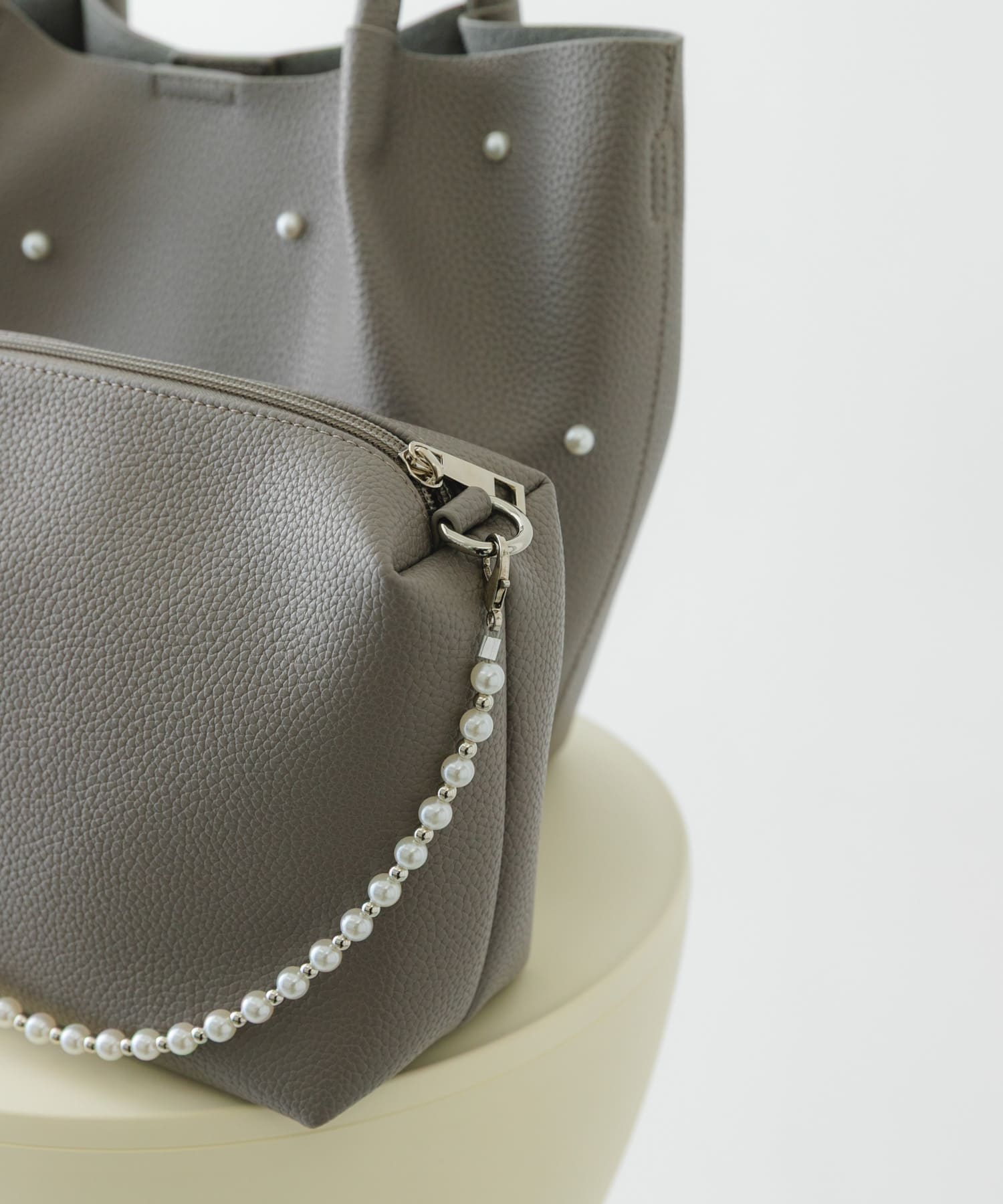 インバッグ付パールバッグ GRAY one