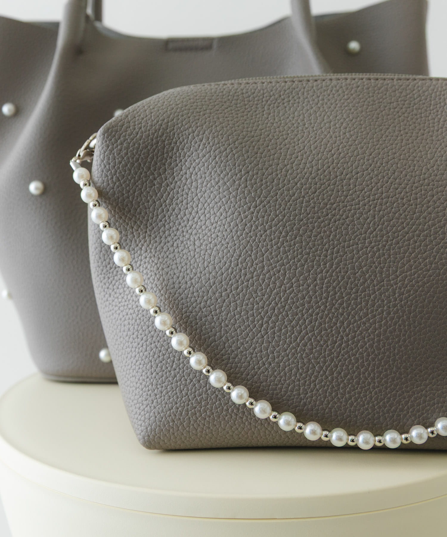 インバッグ付パールバッグ GRAY one