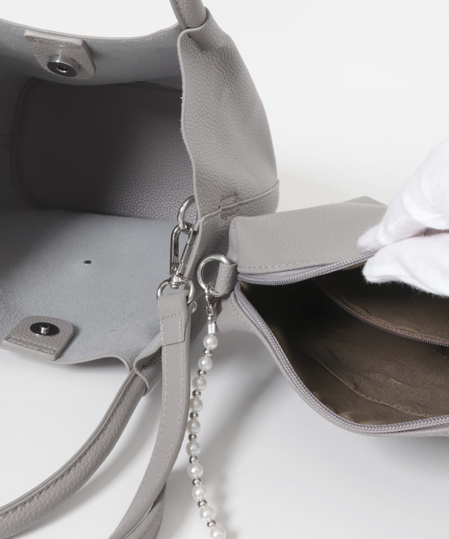 インバッグ付パールバッグ GRAY one