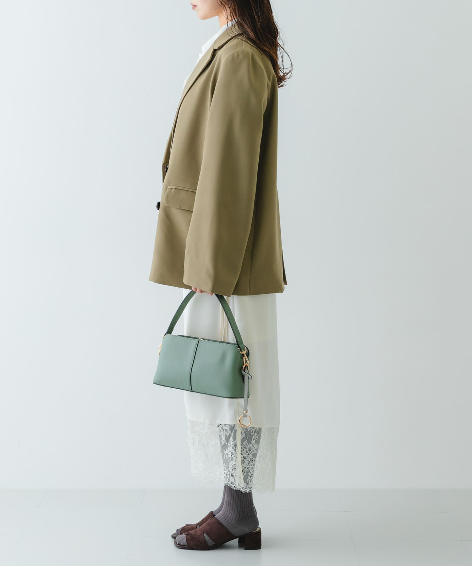 センターステッチショルダーバッグ MINT one