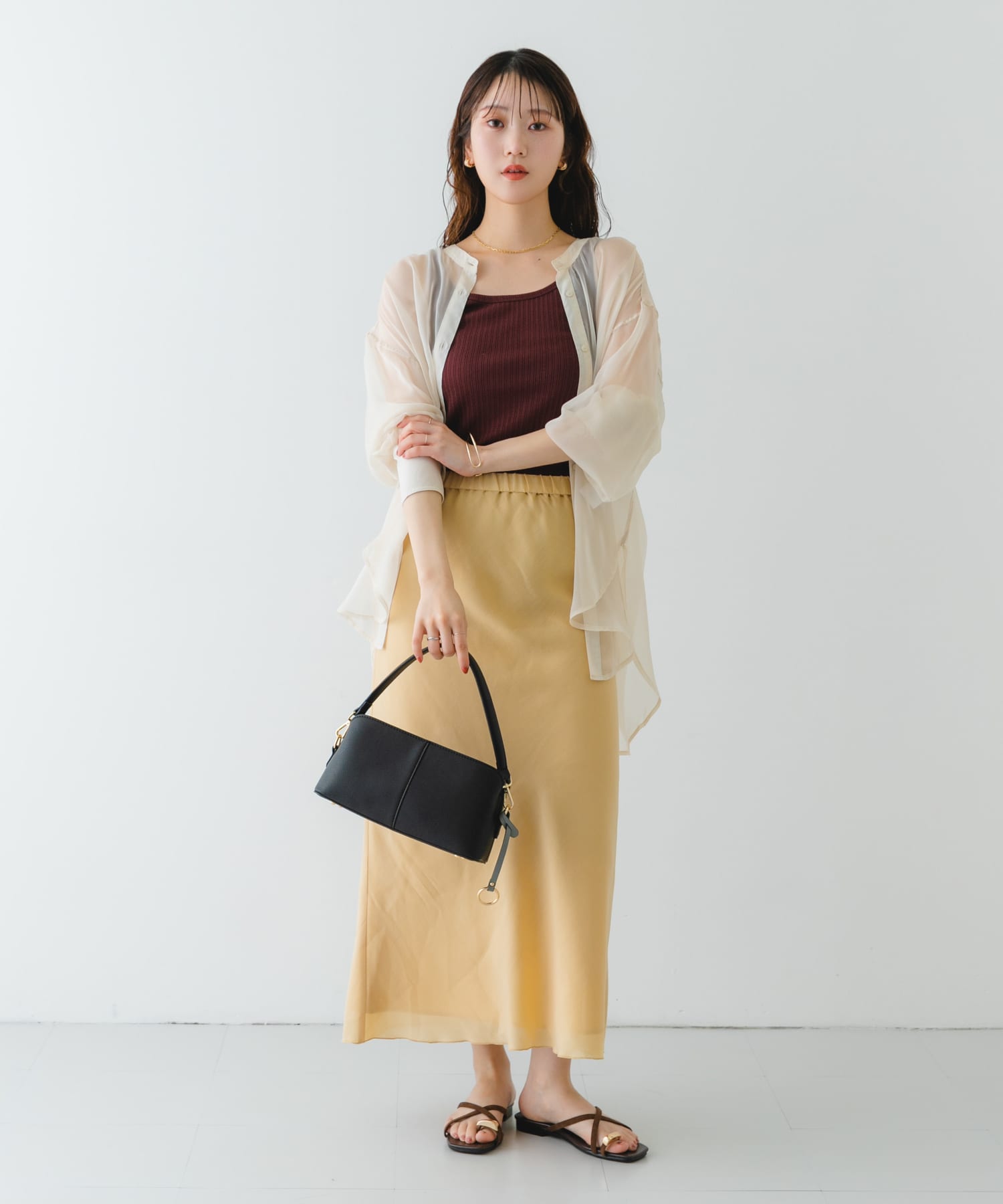 センターステッチショルダーバッグ BLACK one