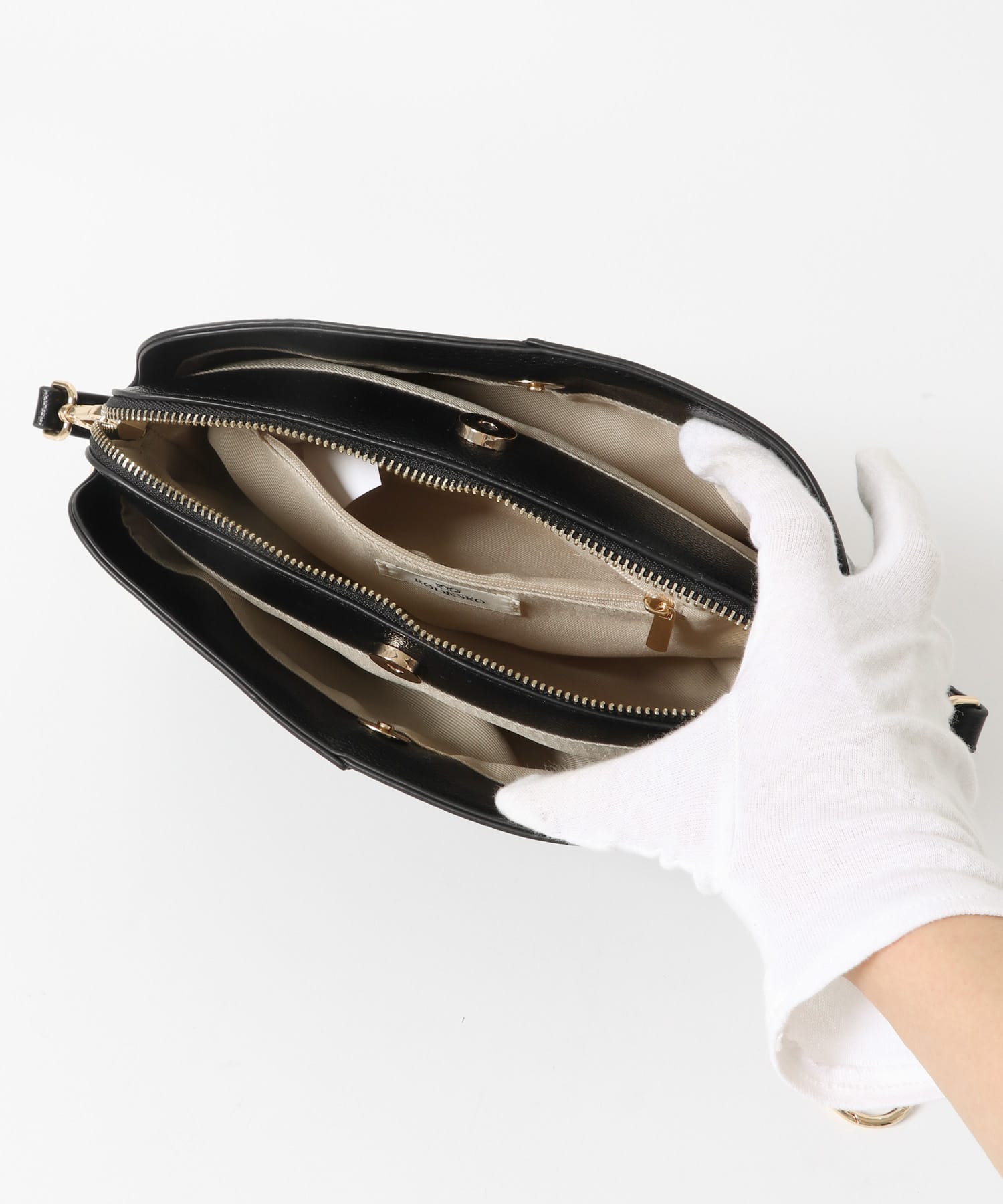 センターステッチショルダーバッグ BLACK one