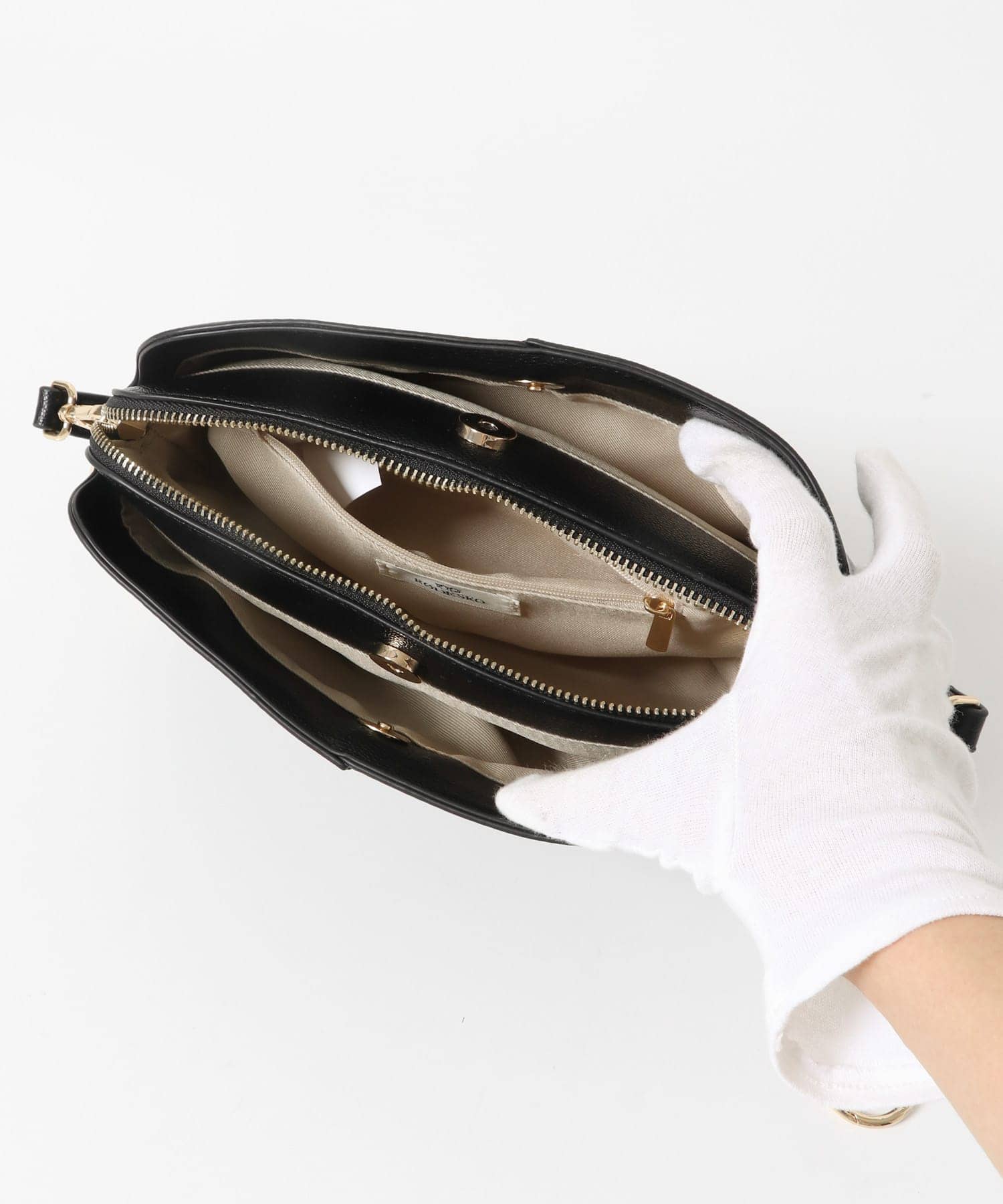 センターステッチショルダーバッグ BLACK one