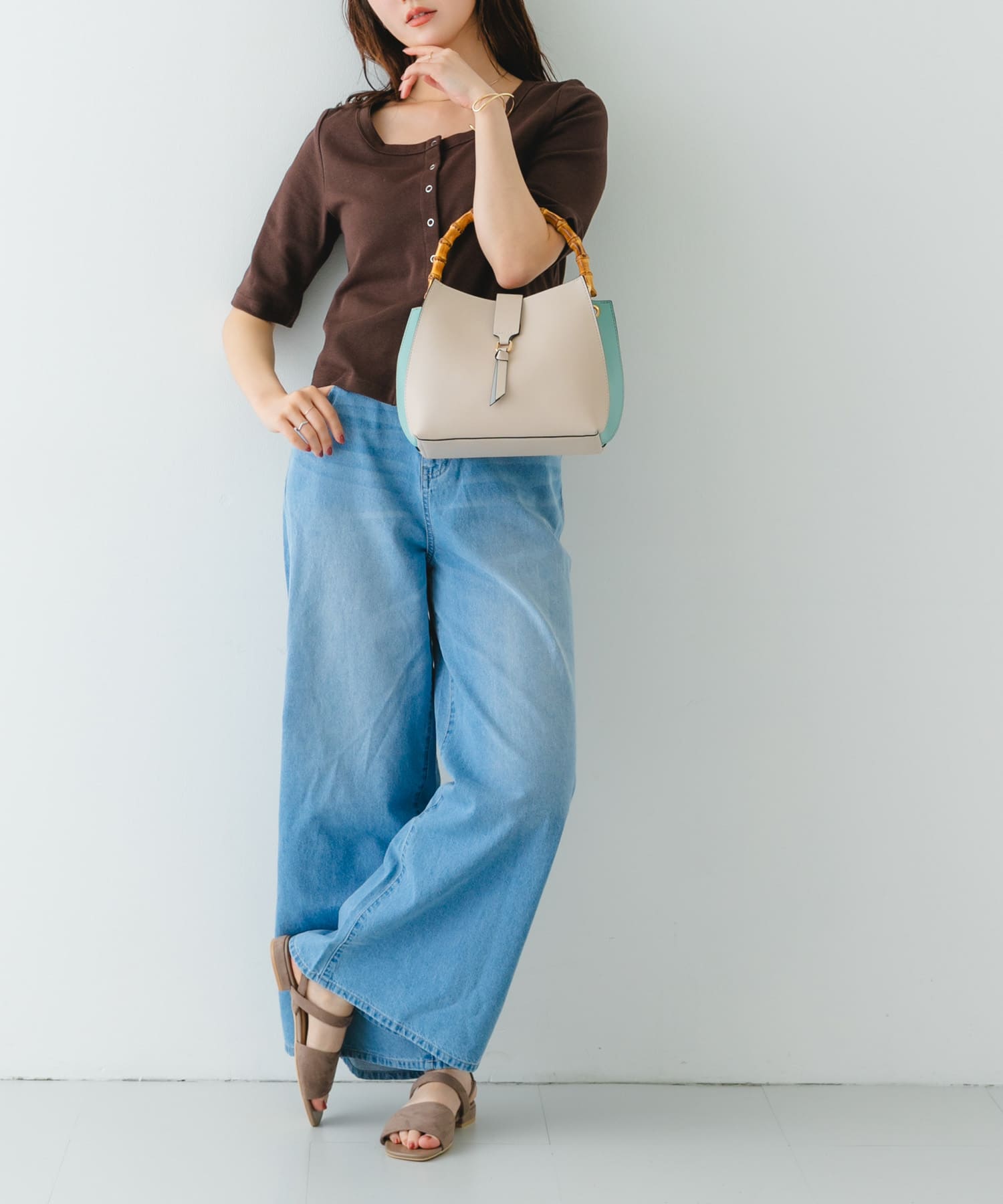 バンブーワンハンドルバッグ OFFxMNT one