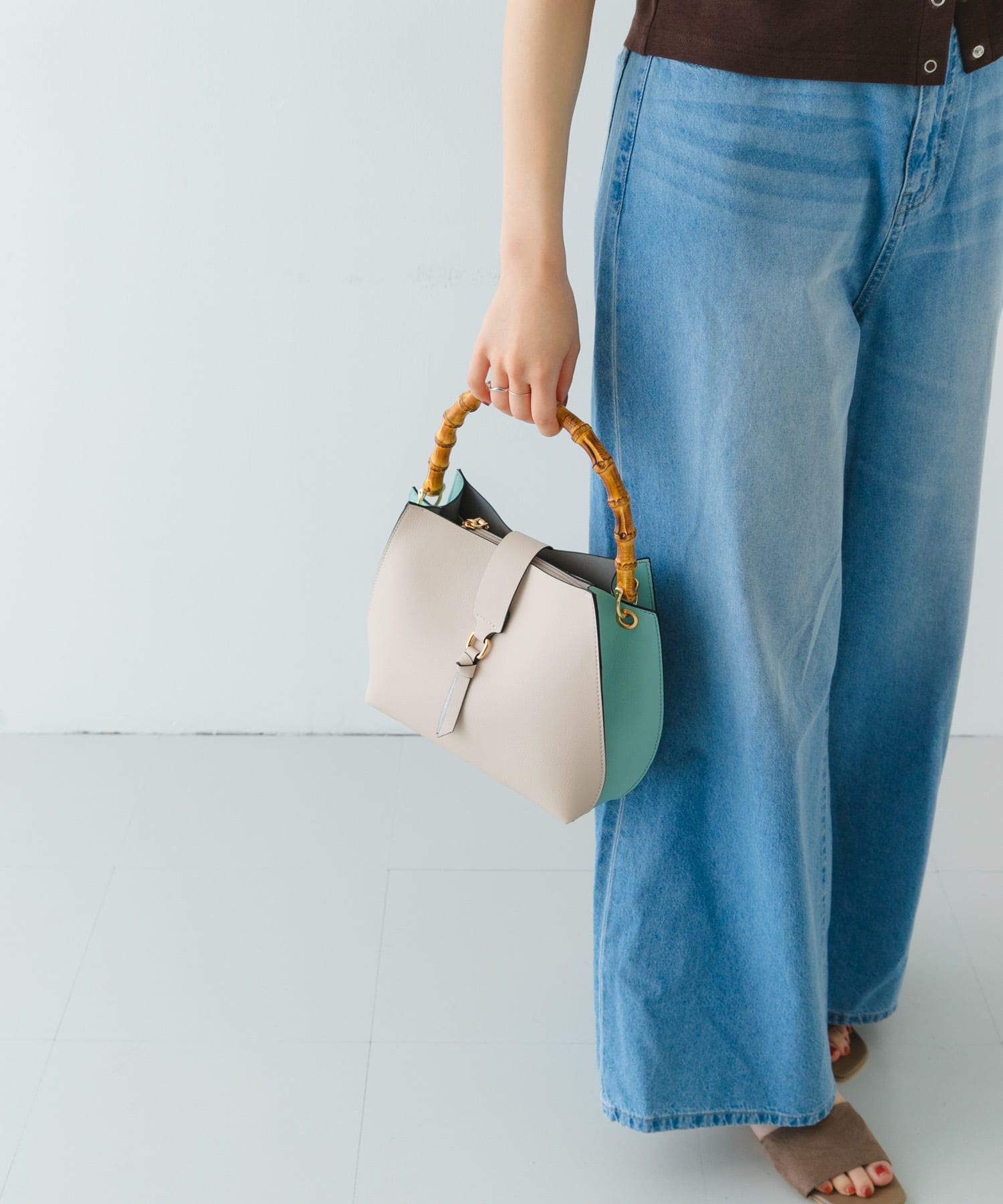 バンブーワンハンドルバッグ OFFxMNT one