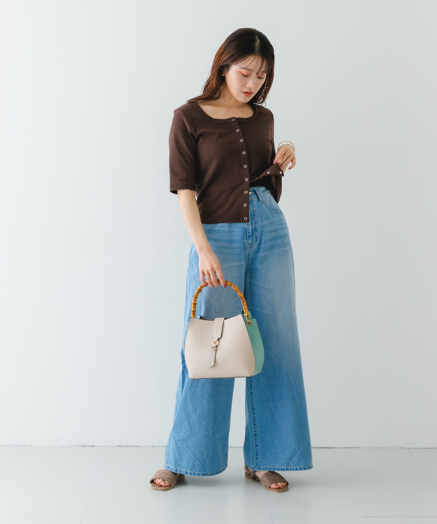 バンブーワンハンドルバッグ OFFxMNT one