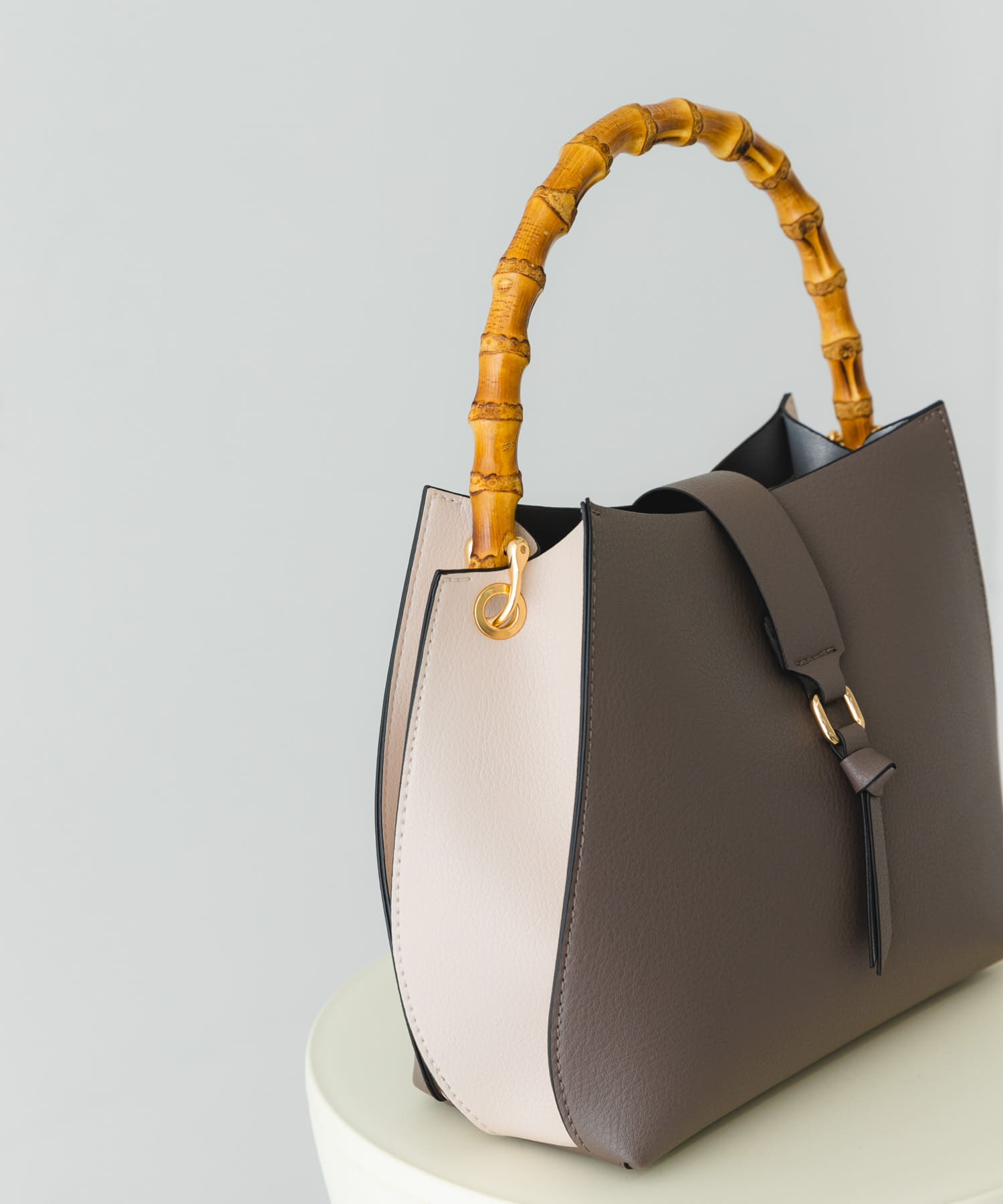 バンブーワンハンドルバッグ GRYxOFF one