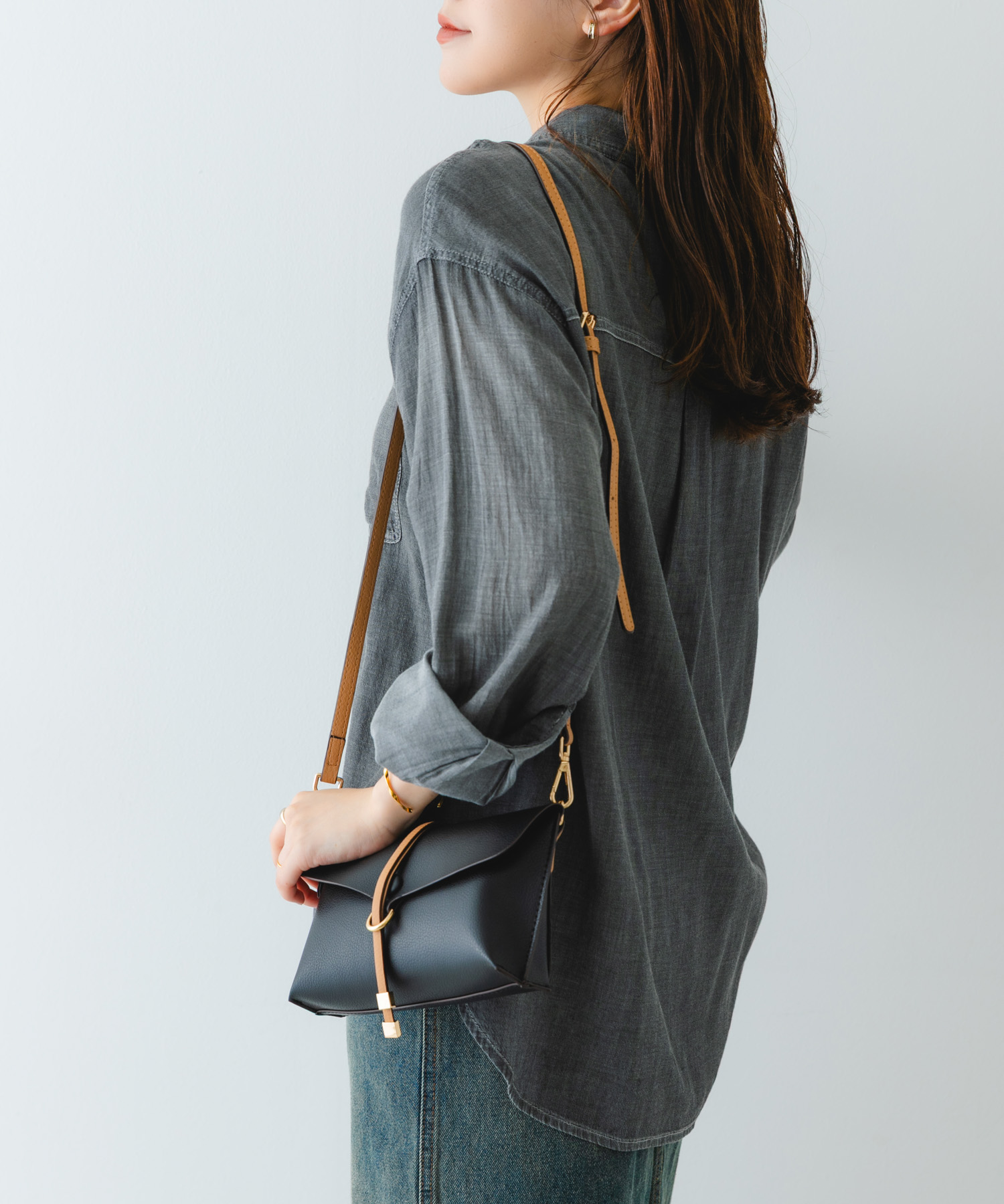 横型モバイルポシェット BLKxBEG one