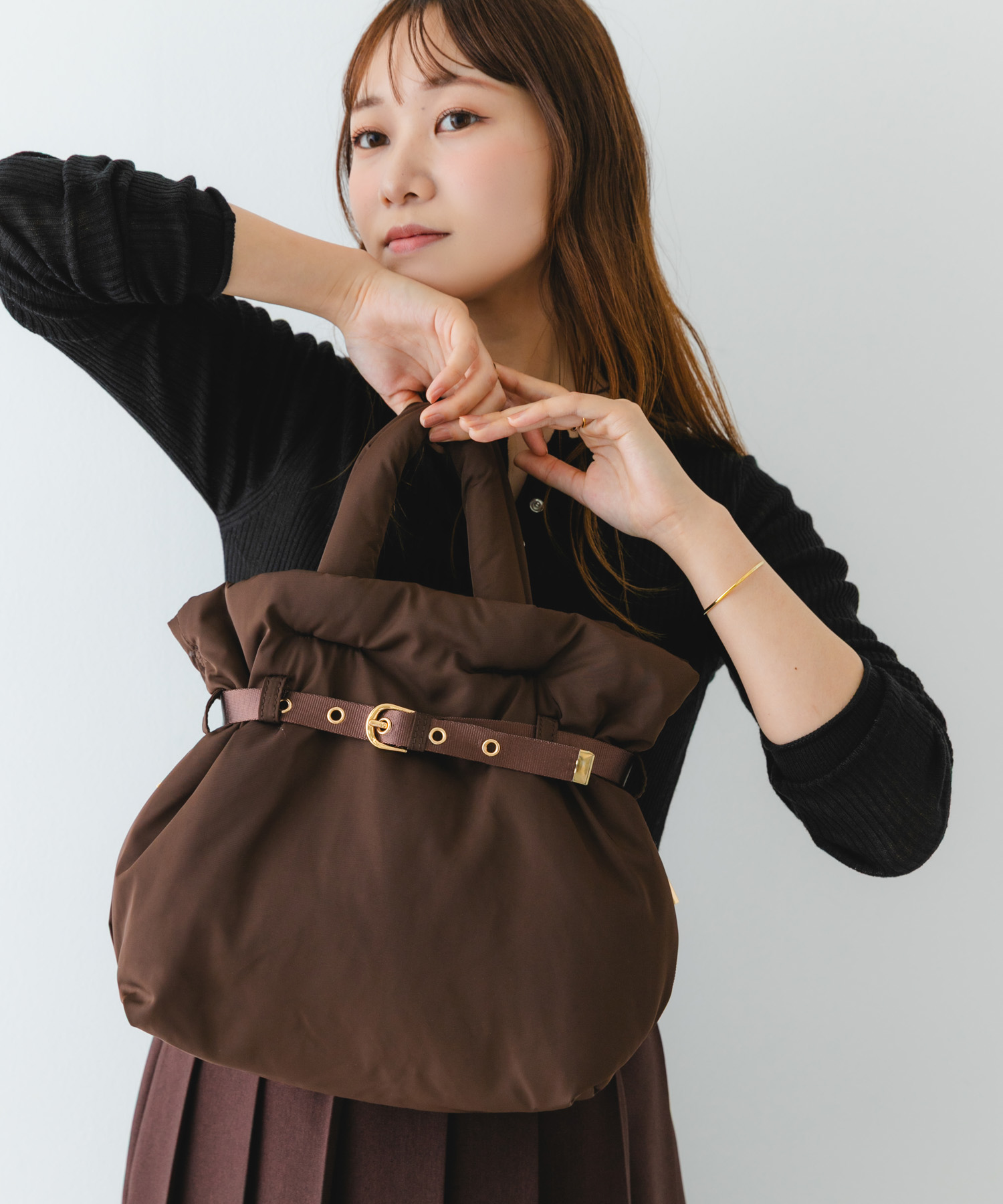 パテッドベルトバッグ BROWN one