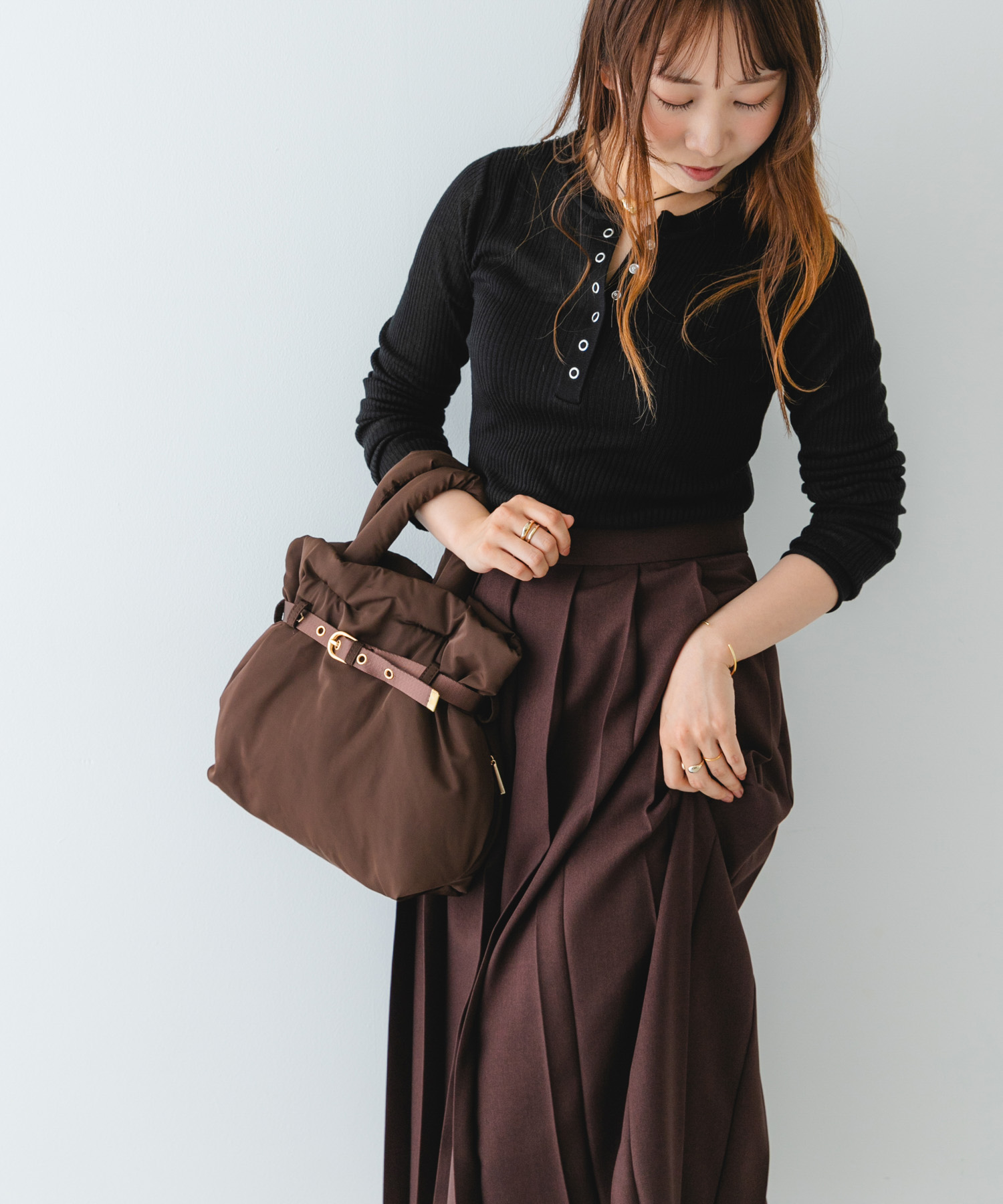パテッドベルトバッグ BROWN one