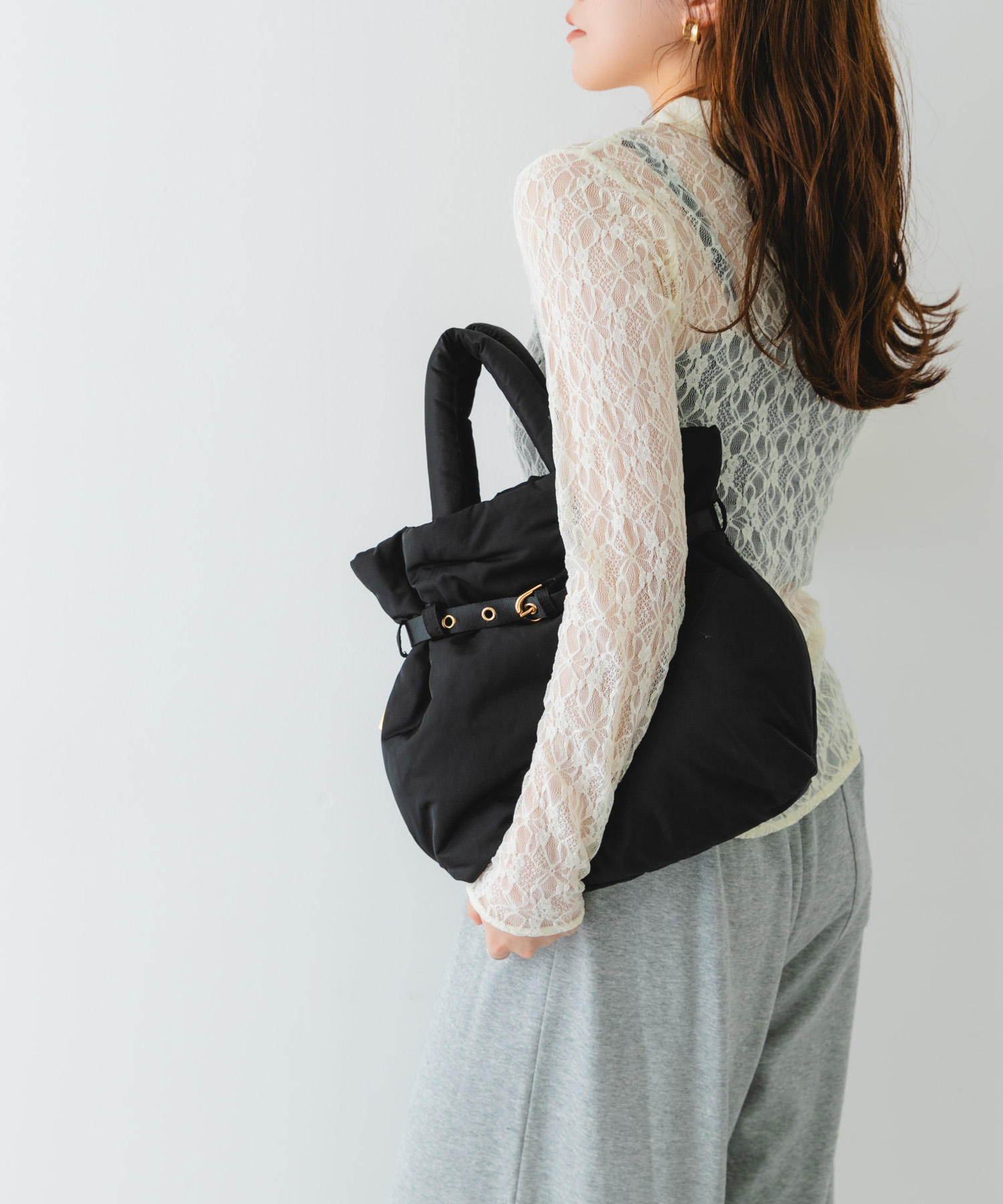 パテッドベルトバッグ BLACK one